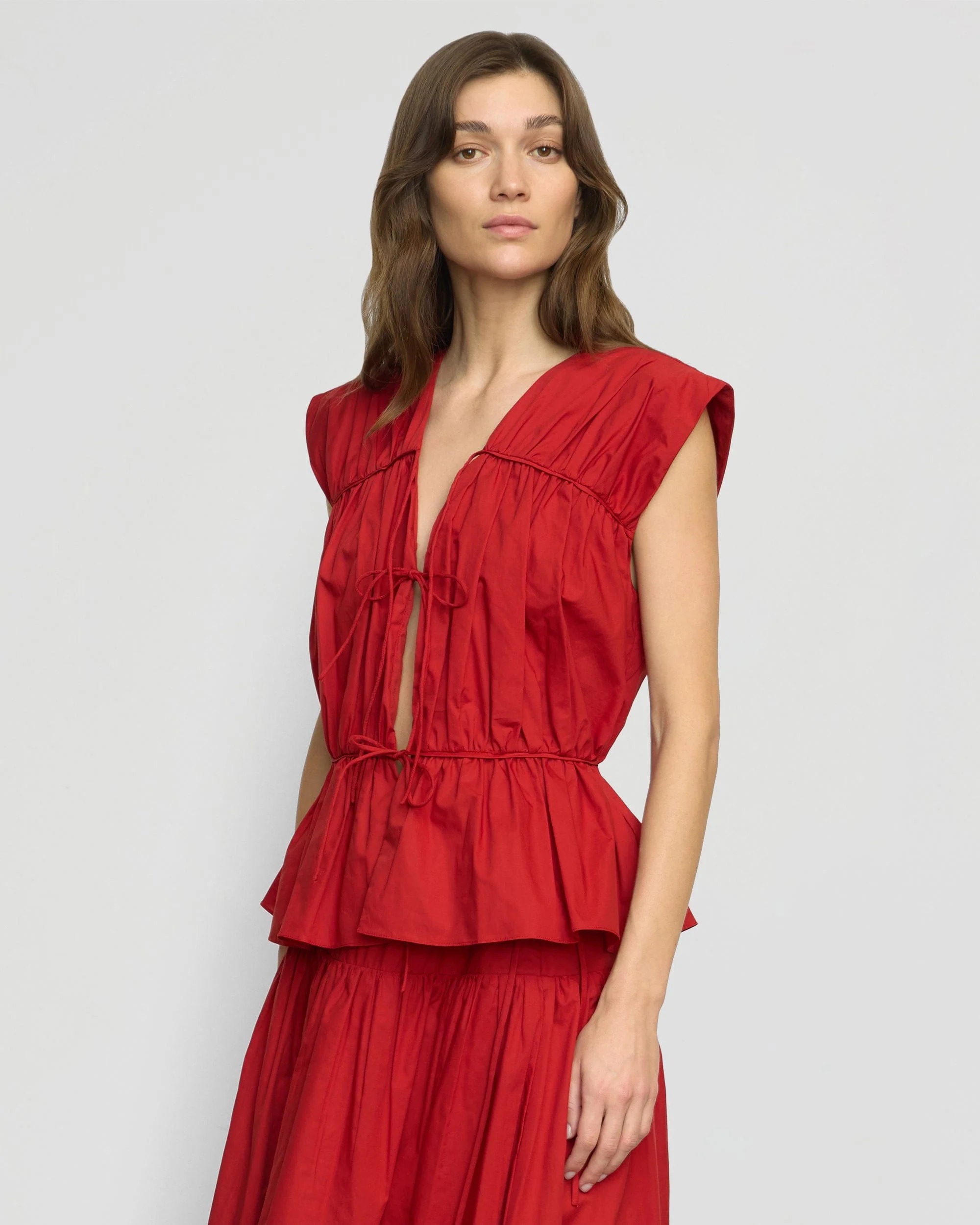 Neha Tie-Front Organic Cotton Blouse