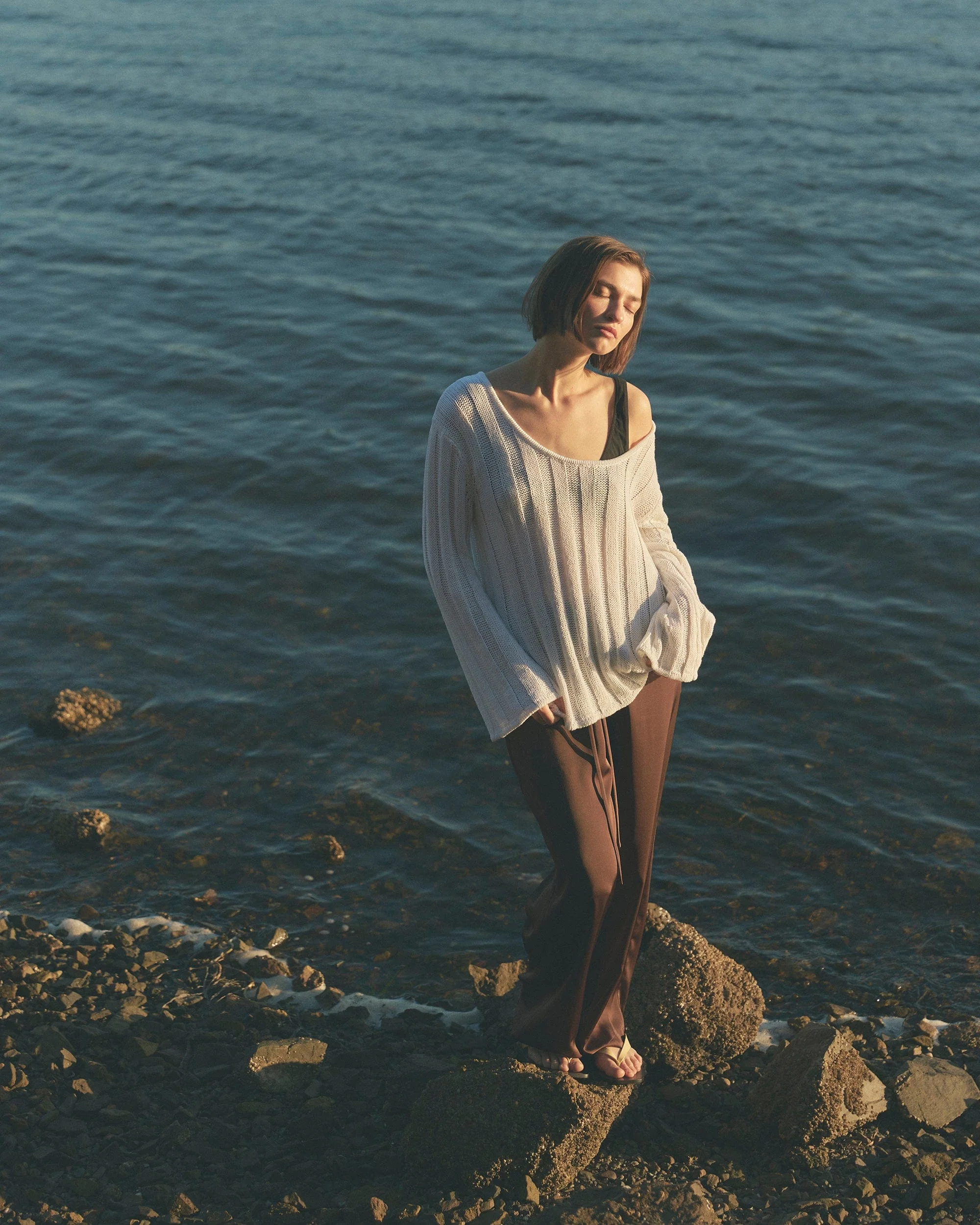 Leah Ribbed Scoop-Neck Sweater