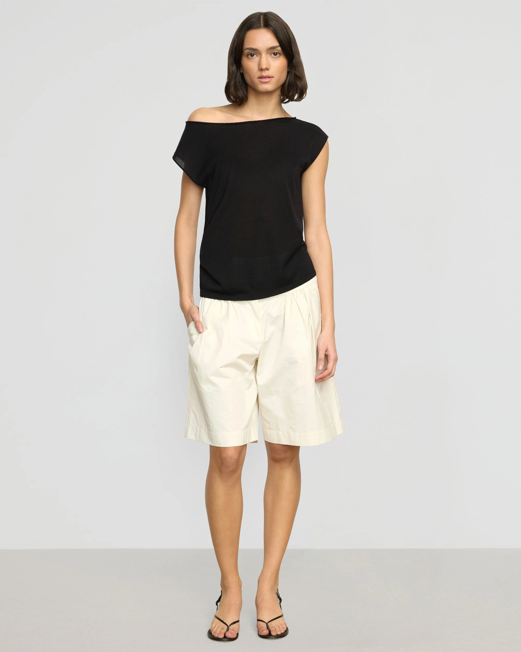 Hanna Off-Shoulder Tencel-Wool Top