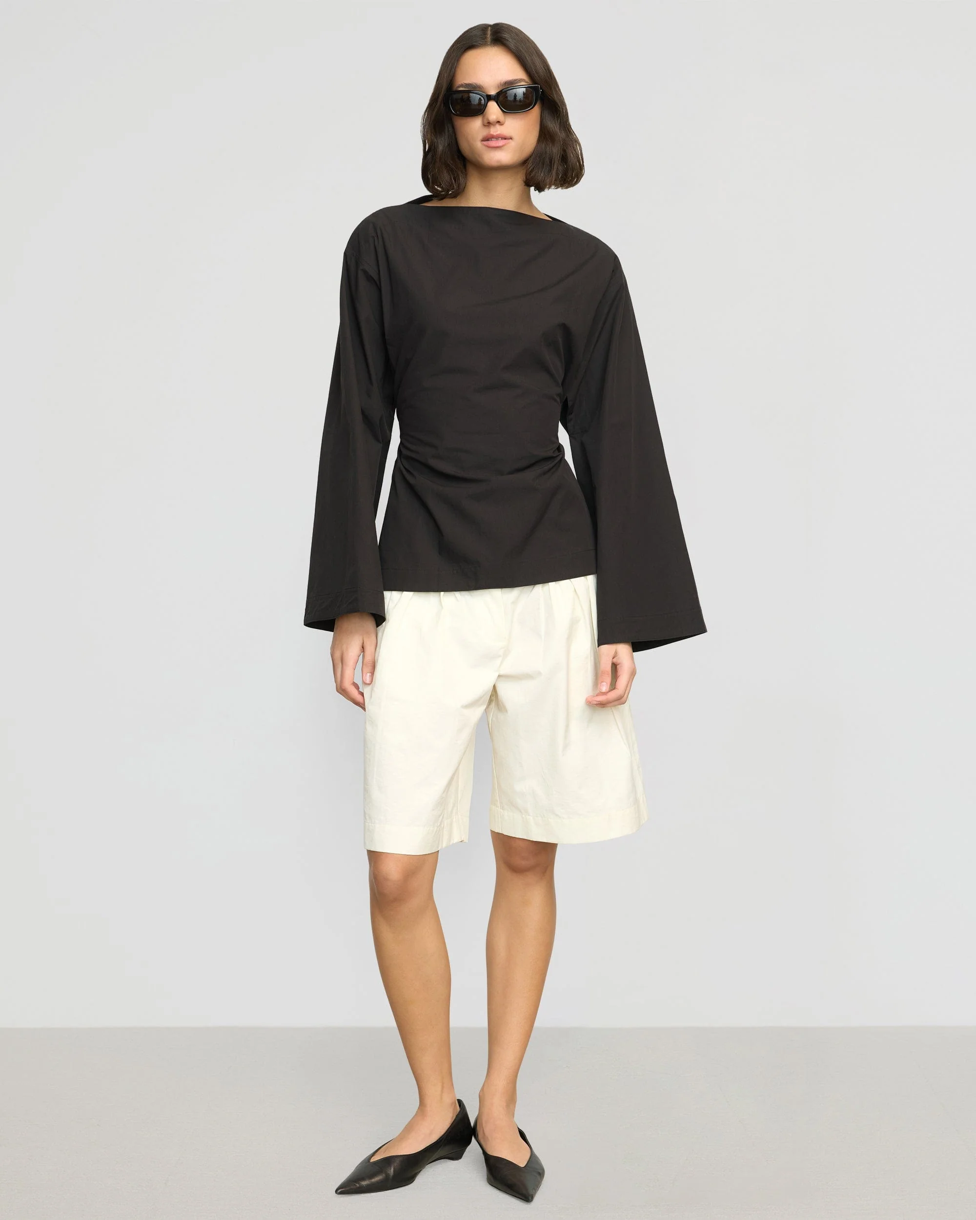 Iliana Sculpted Flare-Sleeve Blouse