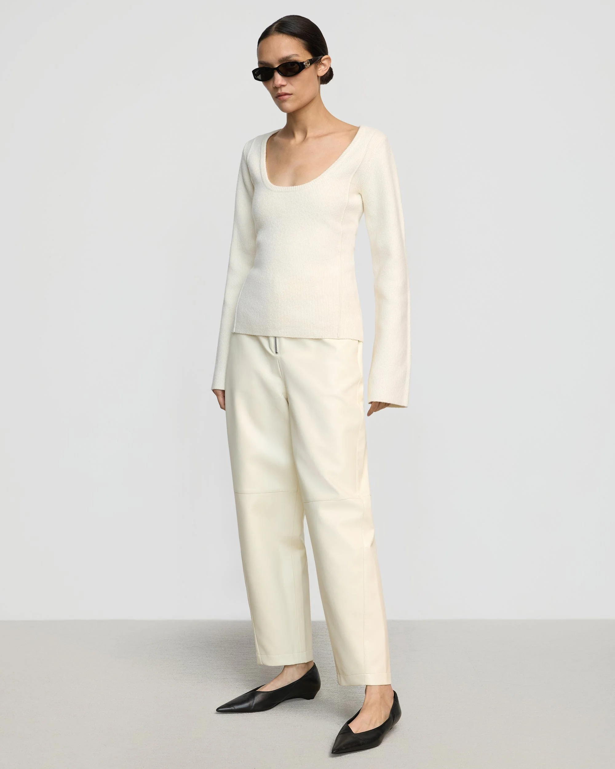 Camilla Seam-Detail Scoop-Neck Sweater