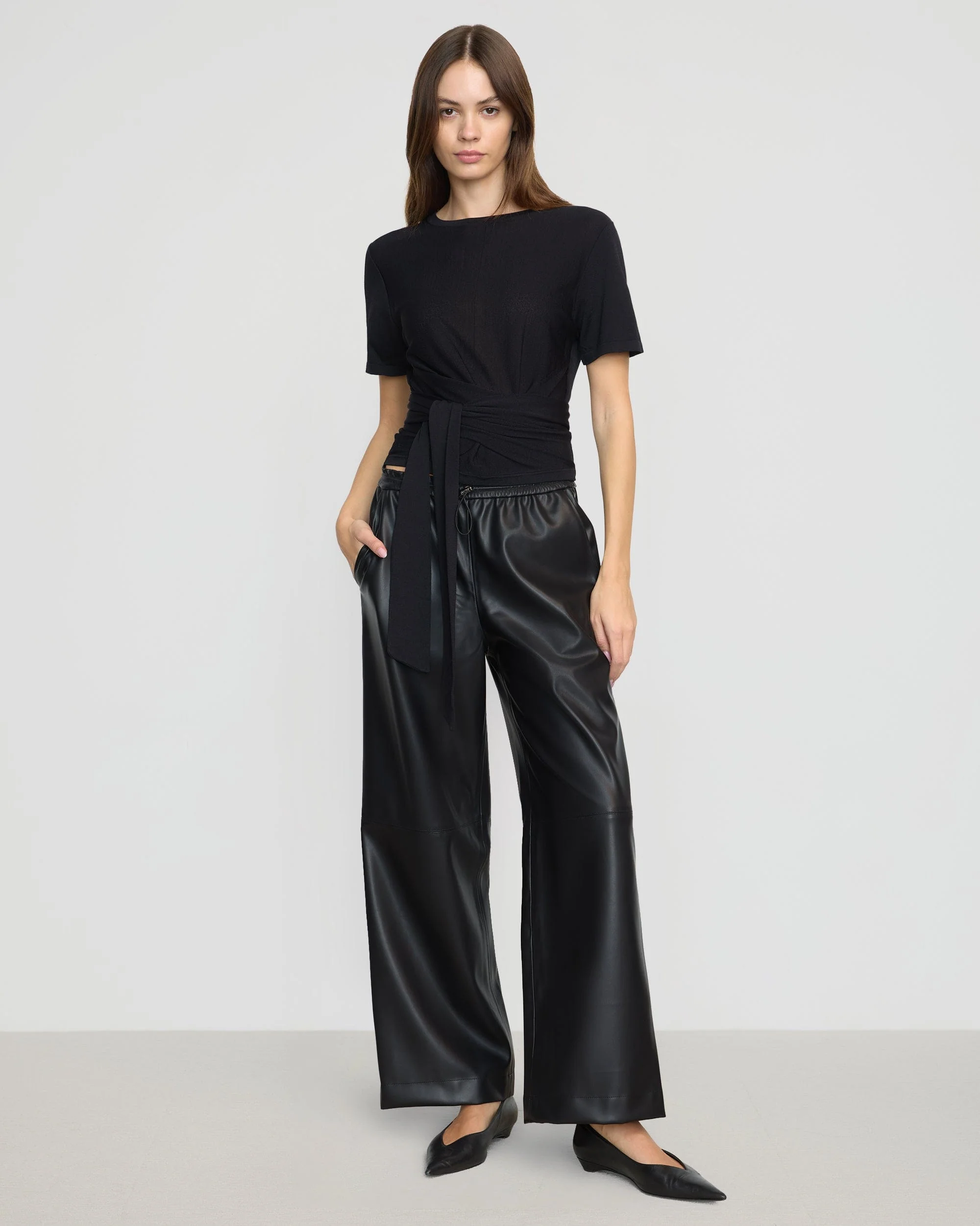 Jude Cropped Tie-Front Top