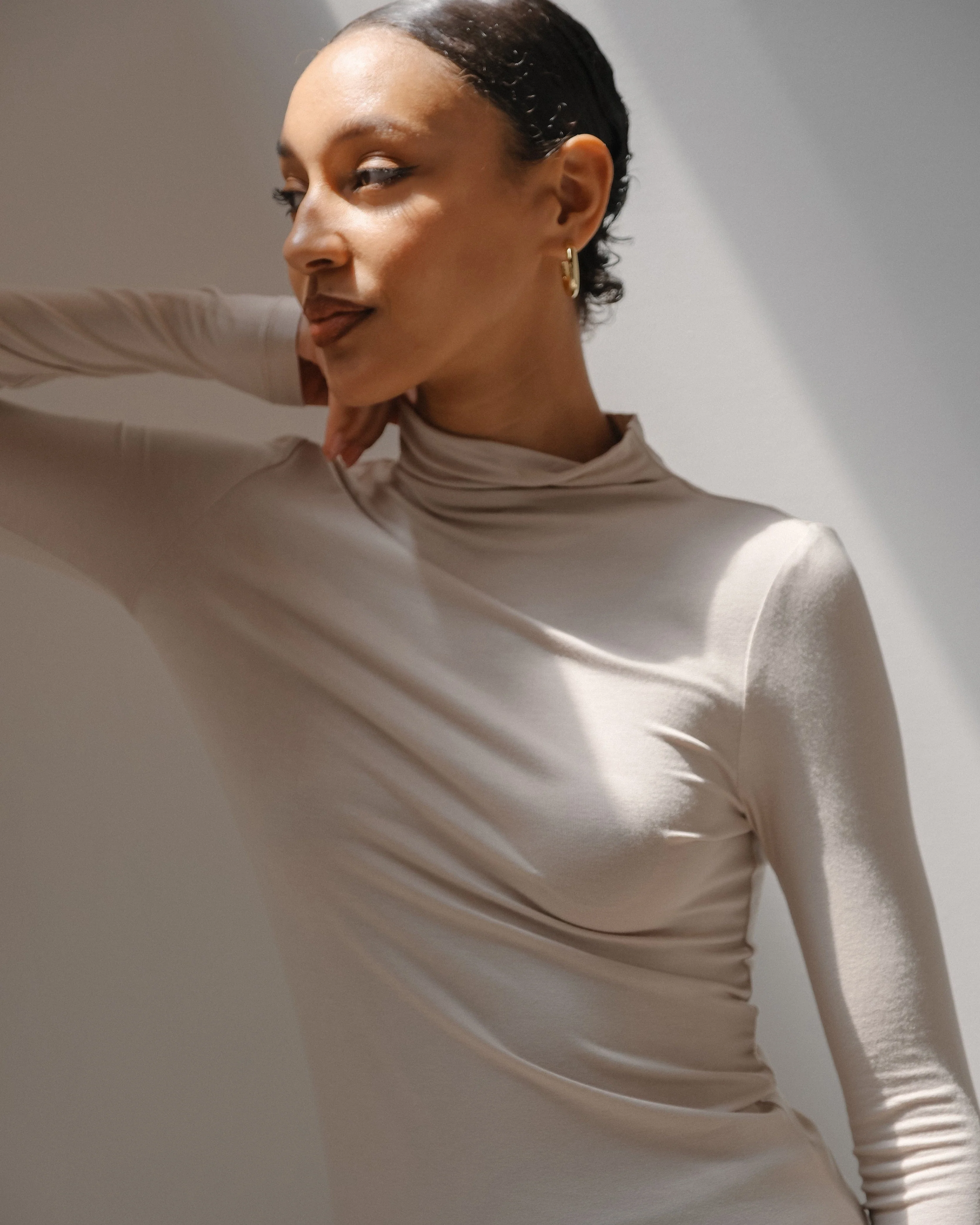 Ava Mock-Neck Long-Sleeve Tee