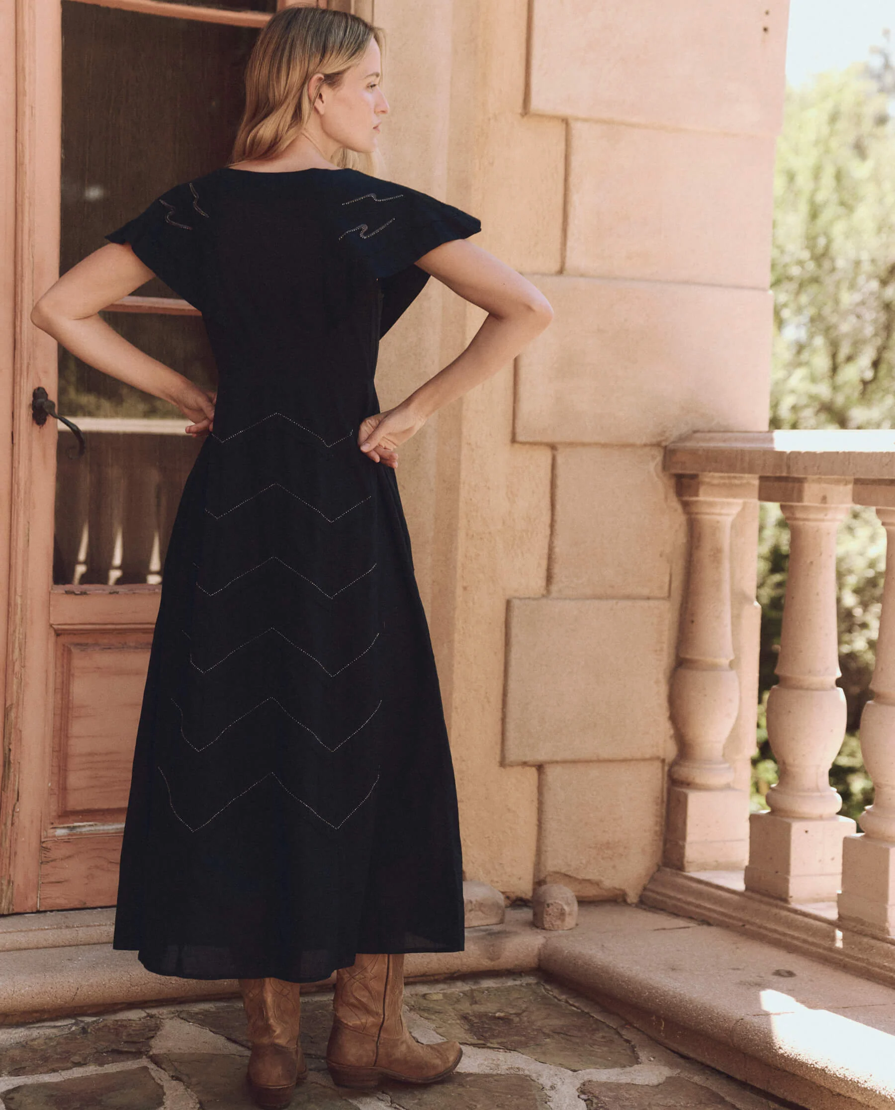 The Beaded Partridge Dress. -- Black