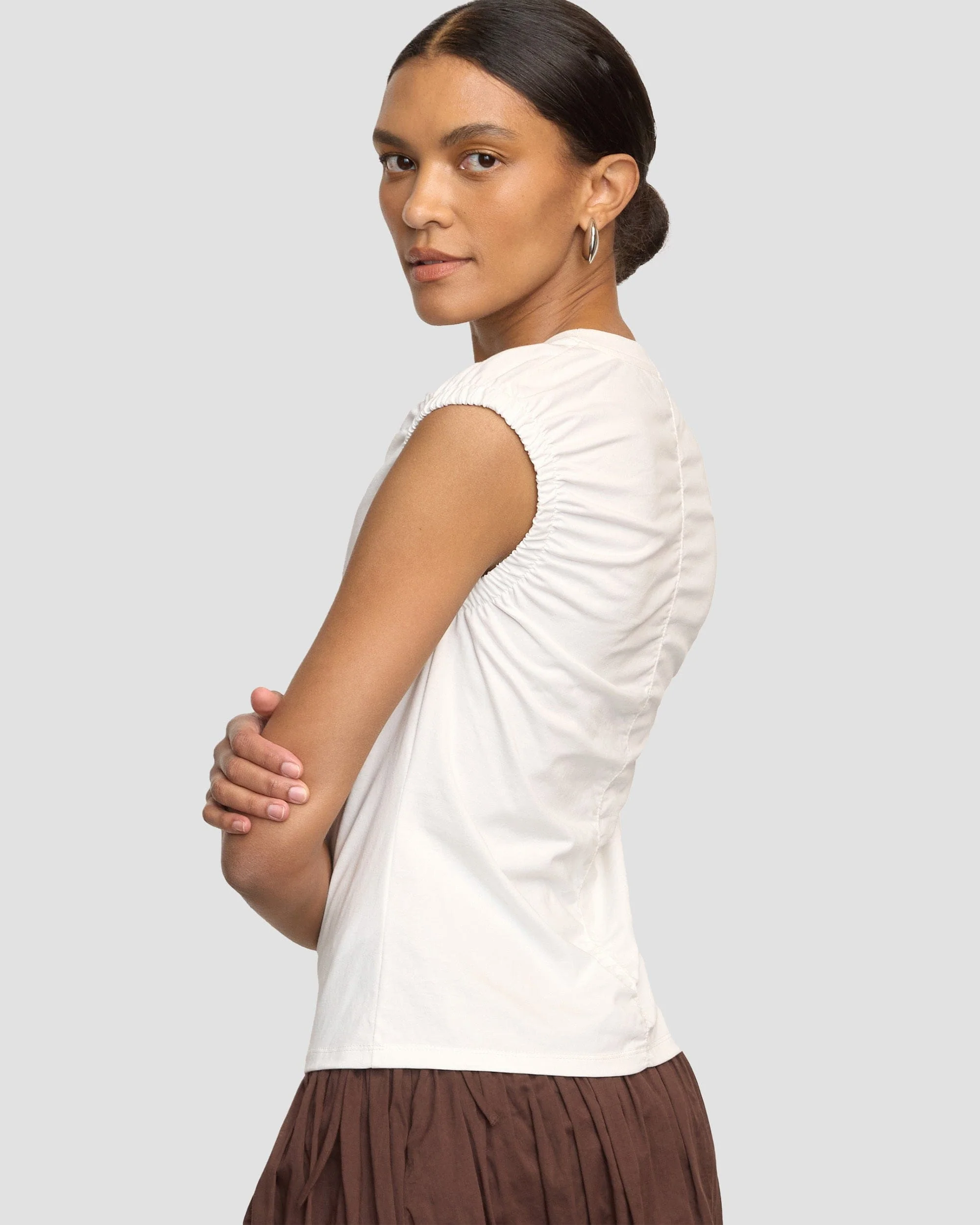 Lior Elasticated Cap-Sleeve Tank