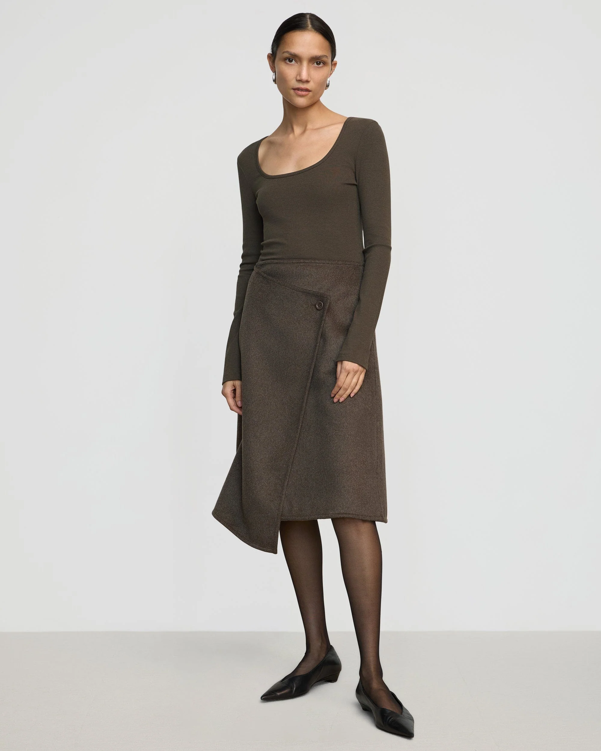 Rosa Ribbed Scoop-Neck Tee