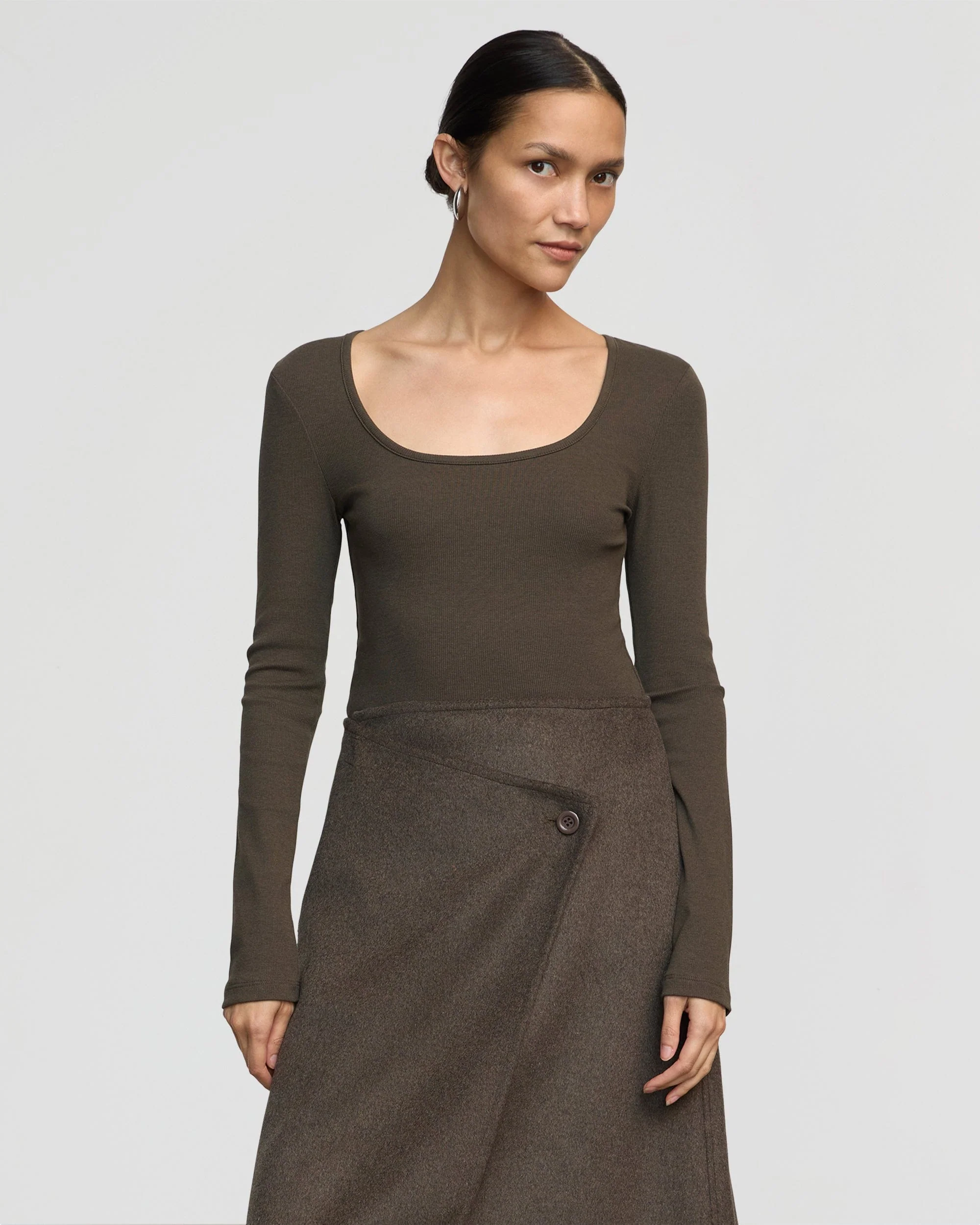 Rosa Ribbed Scoop-Neck Tee