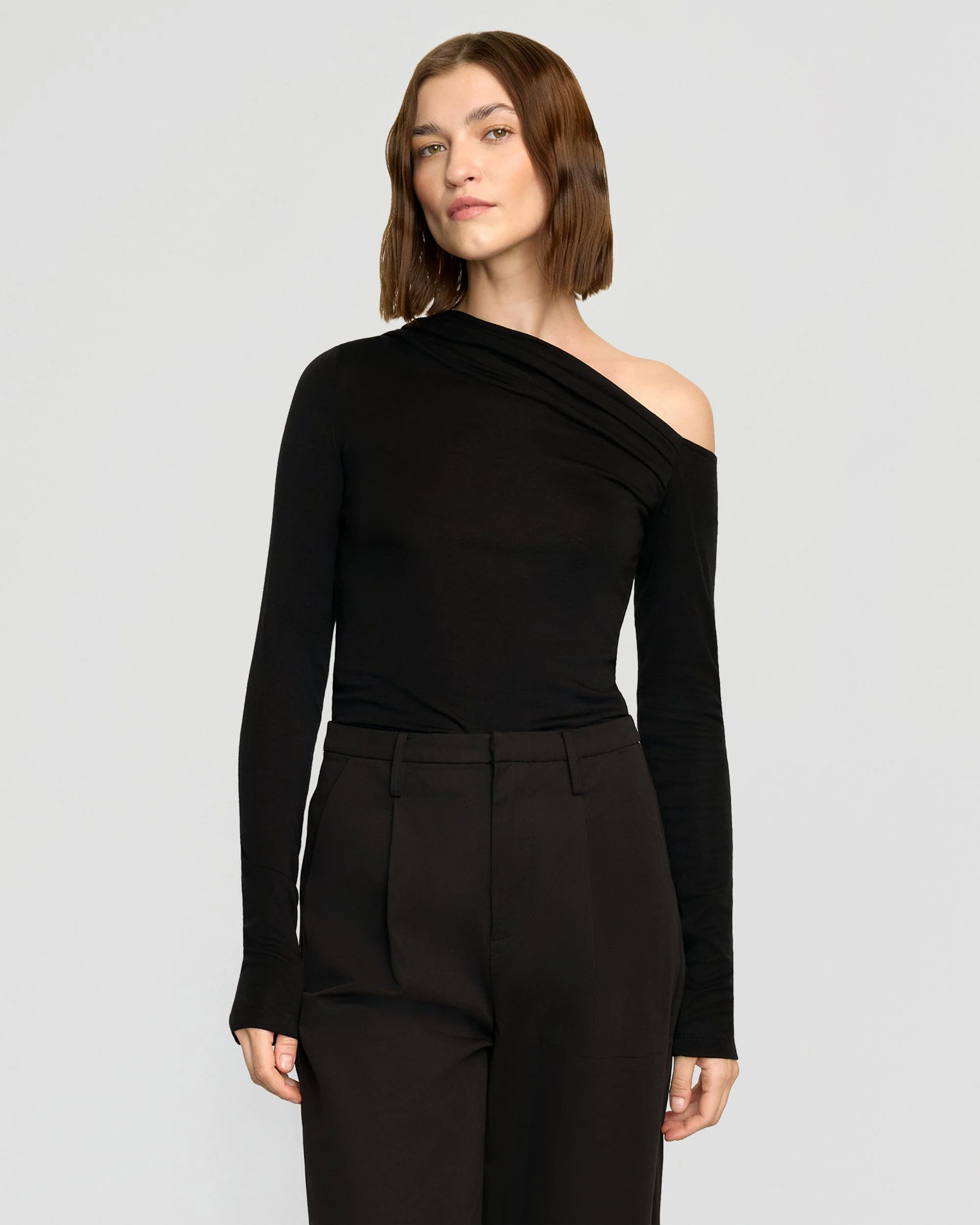 Ayra Tencel-Wool Off-Shoulder Tee