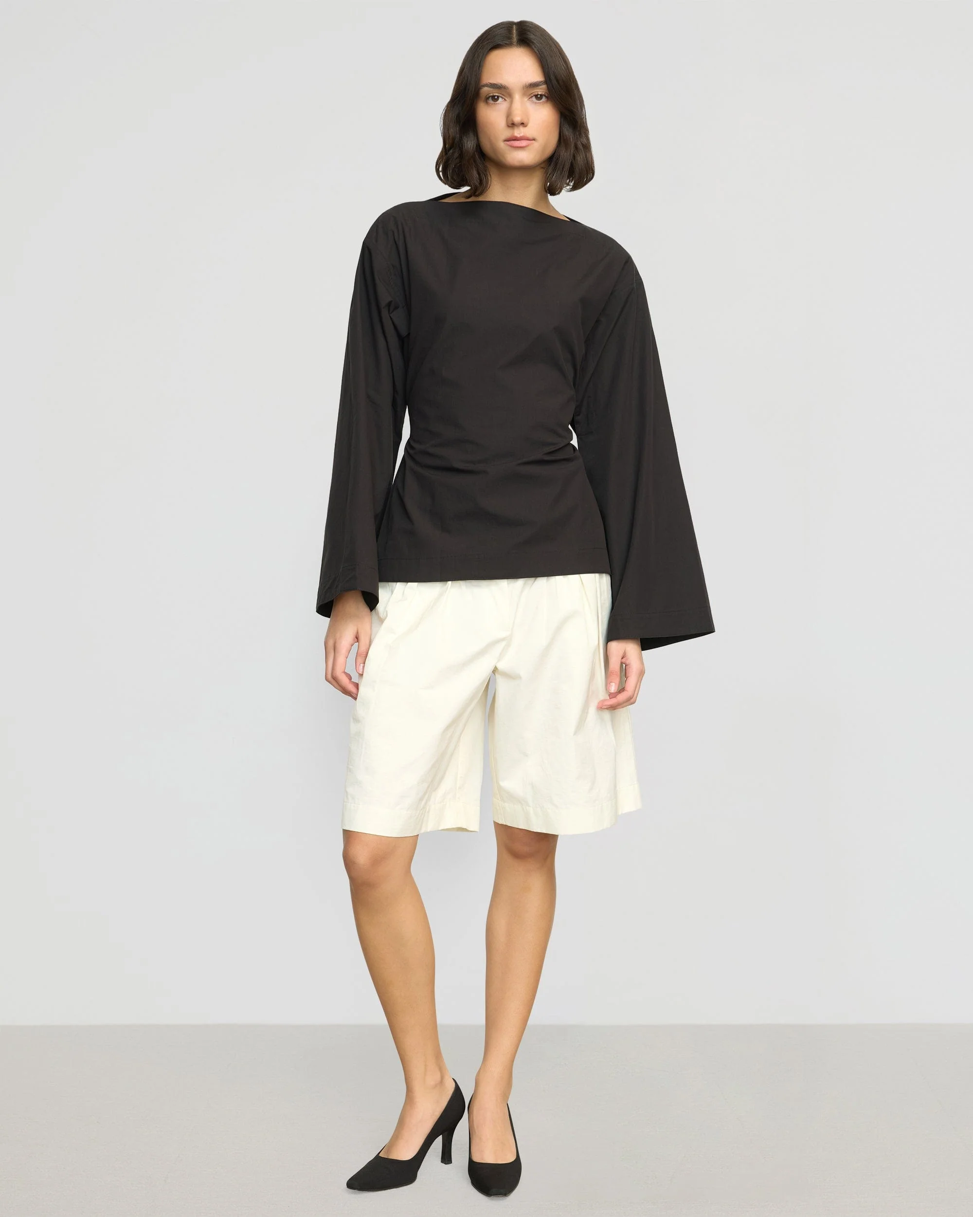 Iliana Sculpted Flare-Sleeve Blouse