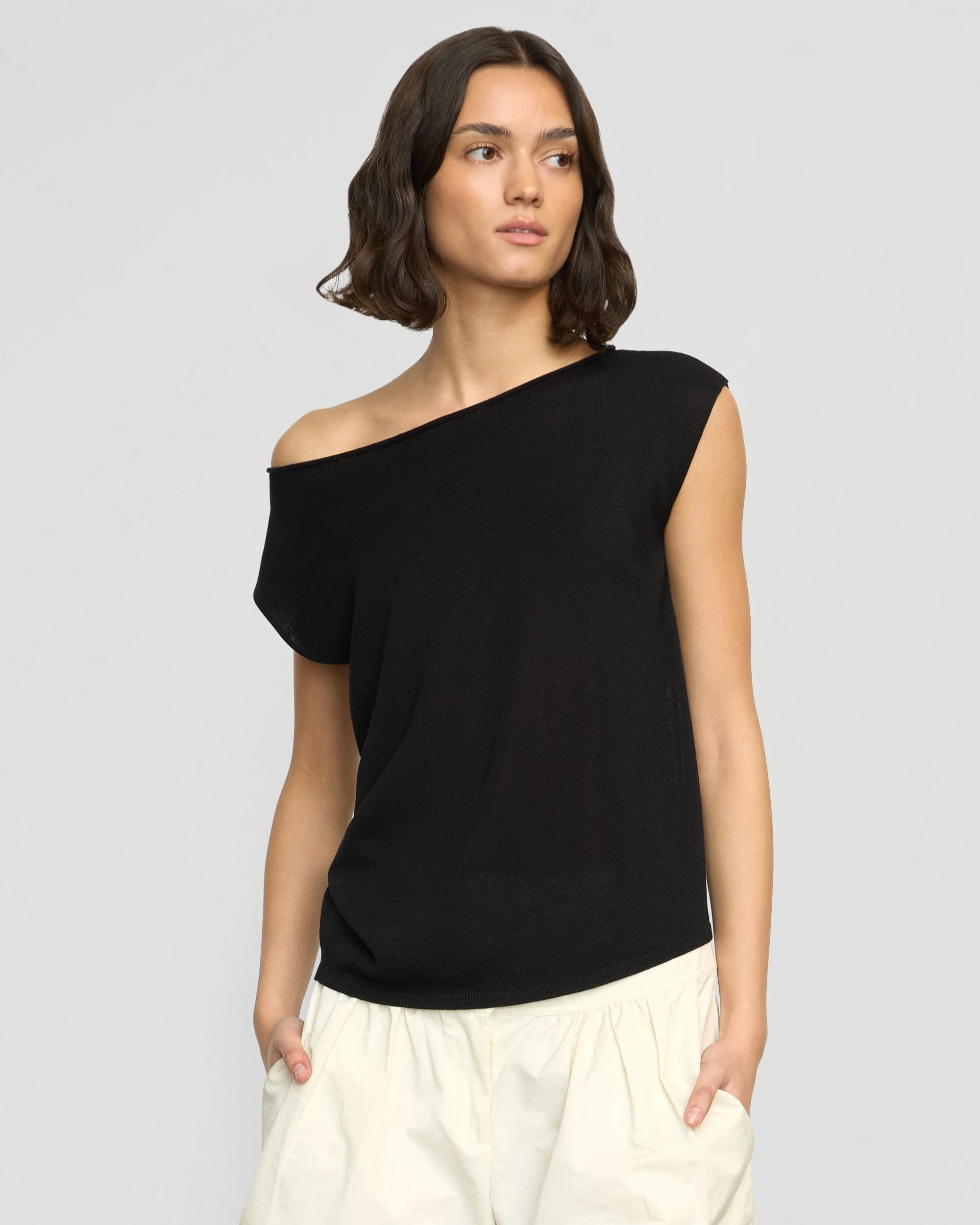 Hanna Off-Shoulder Tencel-Wool Top