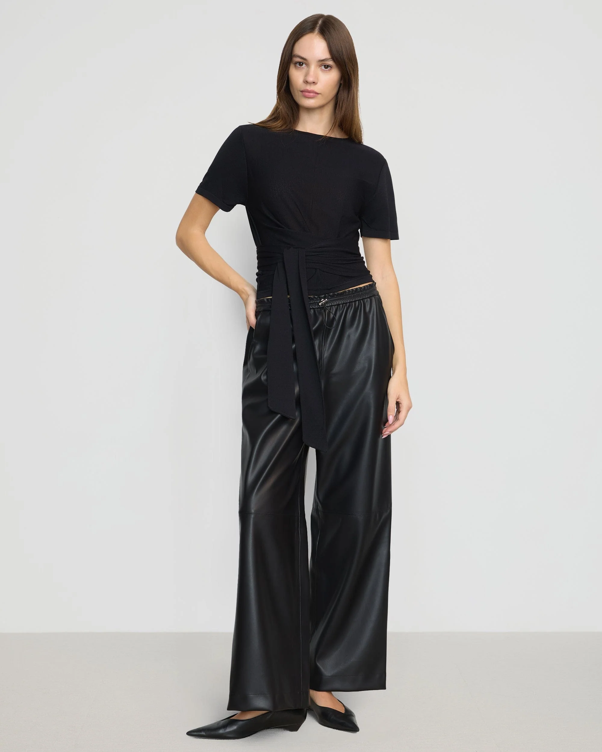 Jude Cropped Tie-Front Top
