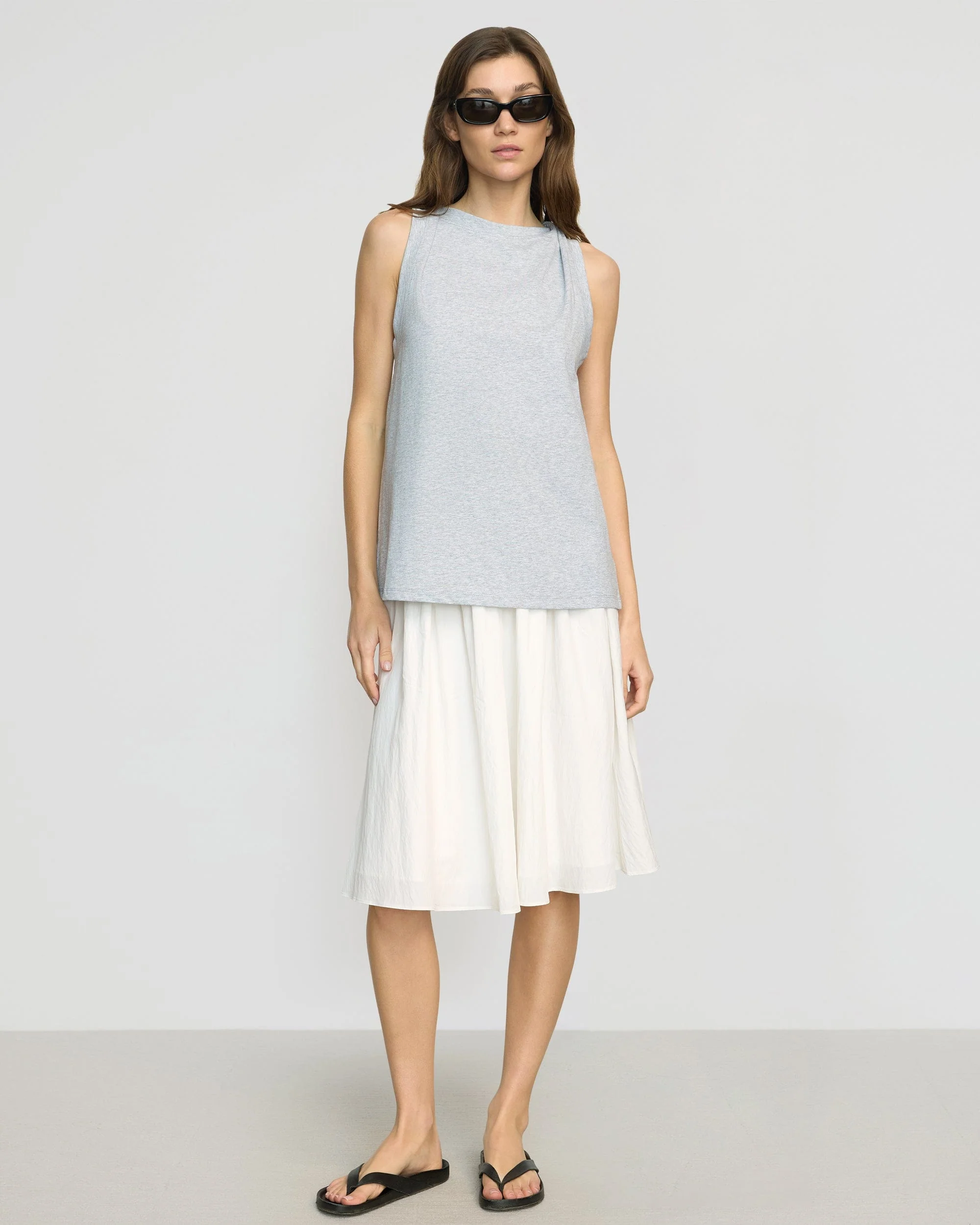 Catrina Twist-Shoulder Sleeveless Tee