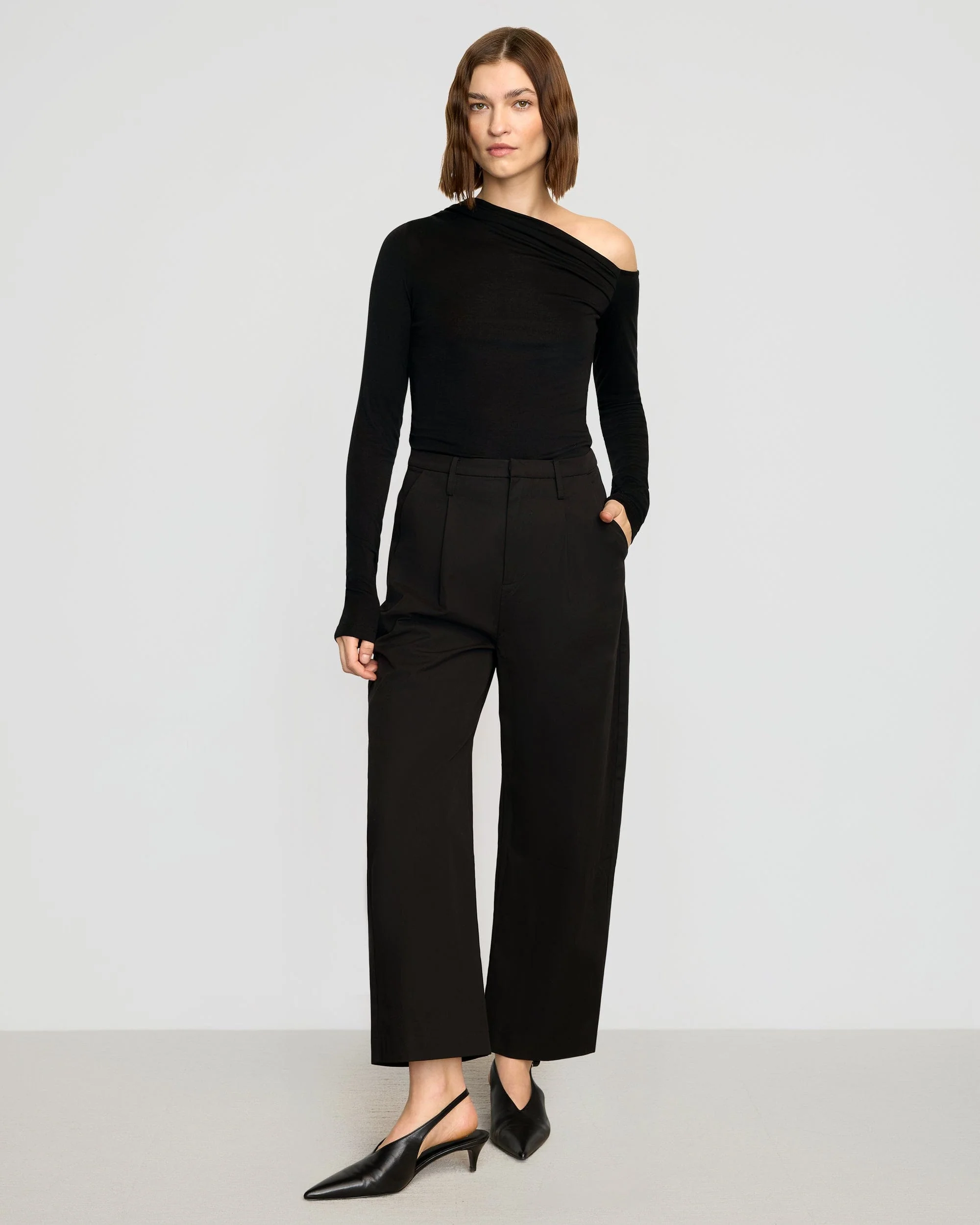 Ayra Tencel-Wool Off-Shoulder Tee