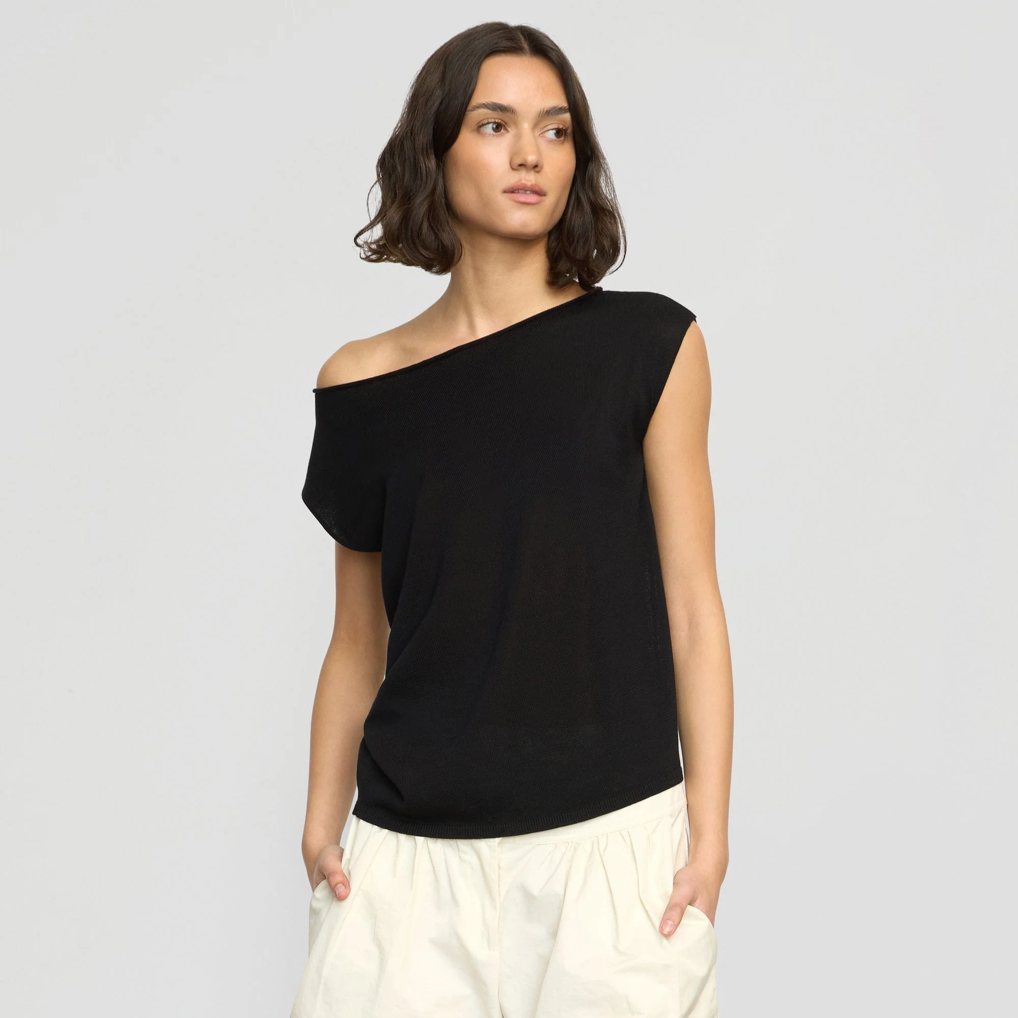 Hanna Off-Shoulder Tencel-Wool Top