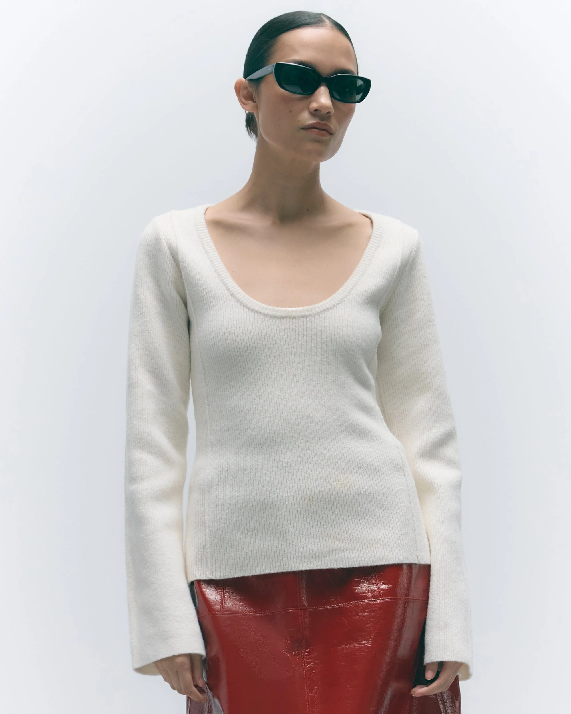 Camilla Seam-Detail Scoop-Neck Sweater