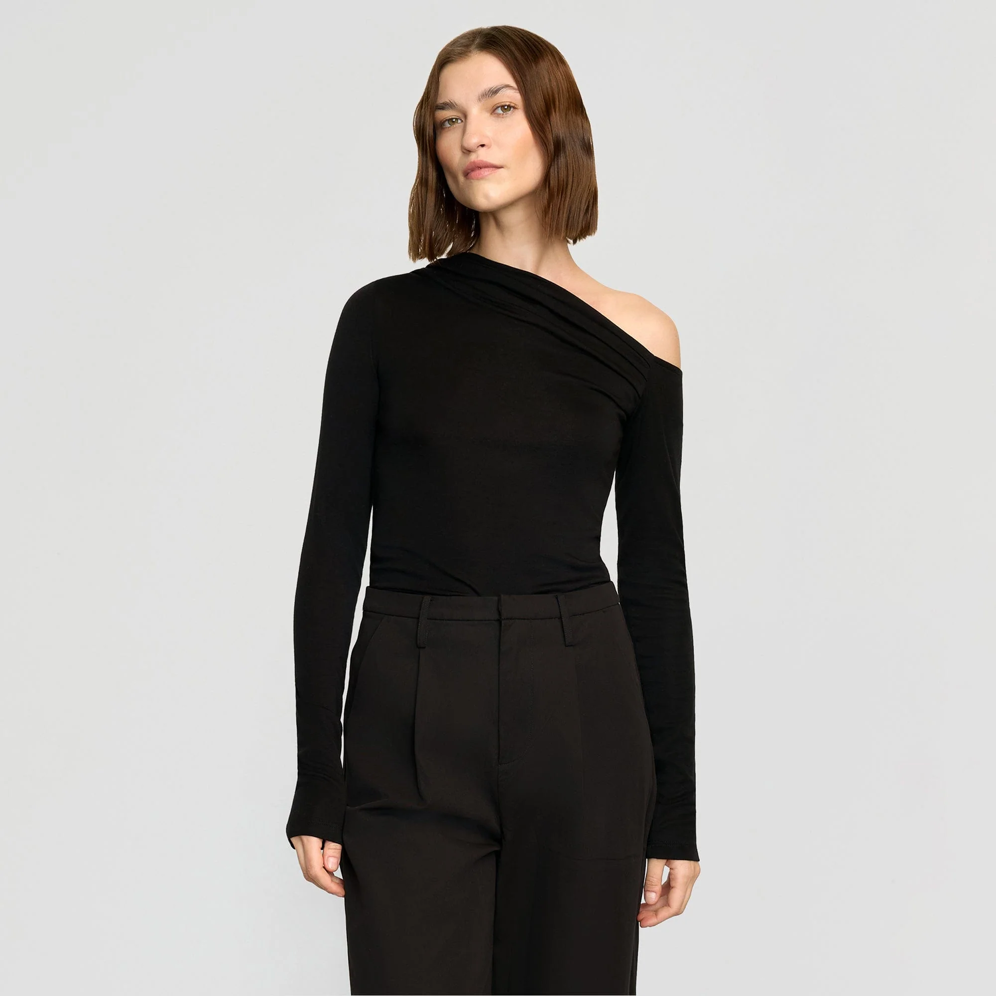 Ayra Tencel-Wool Off-Shoulder Tee