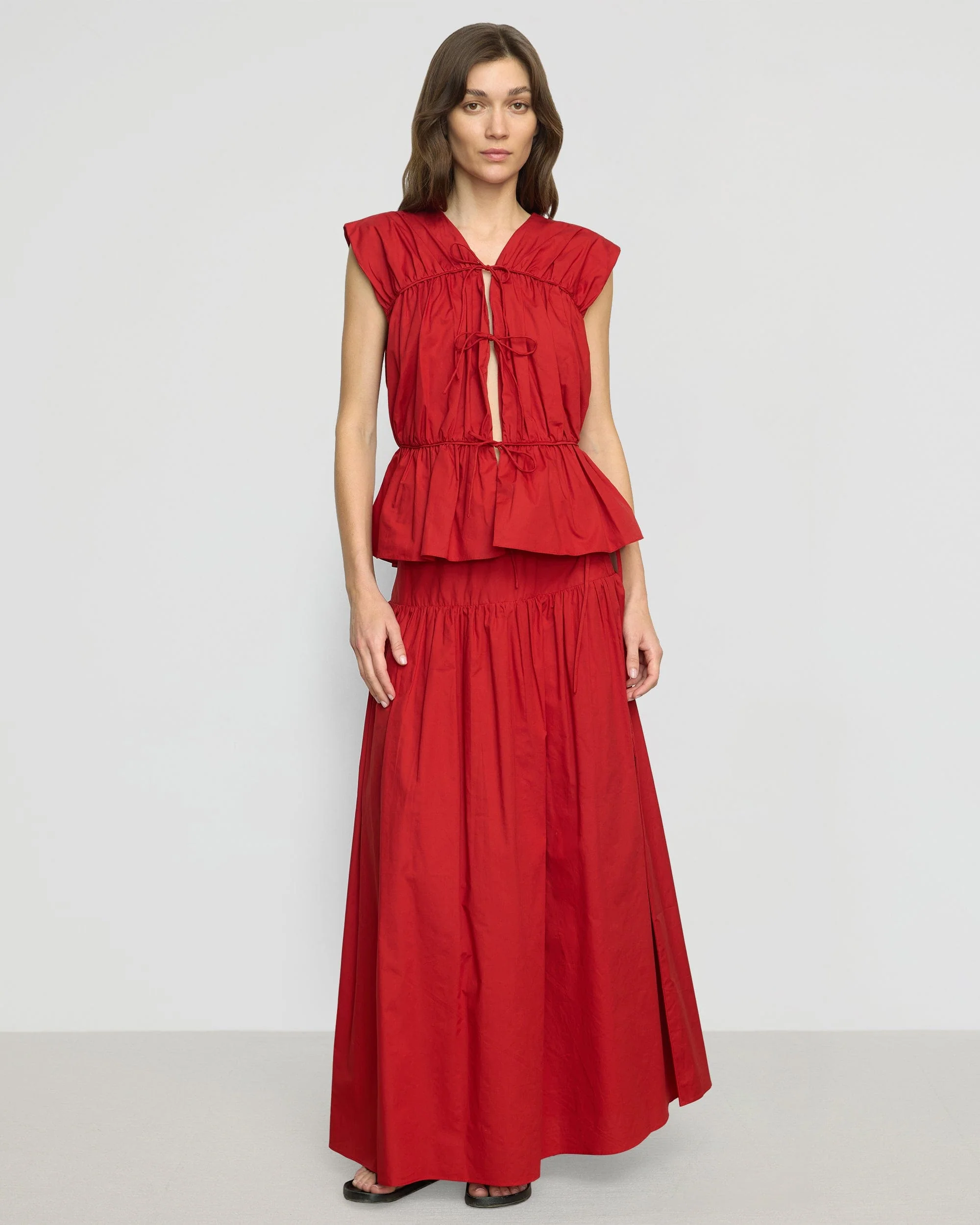 Neha Tie-Front Organic Cotton Blouse