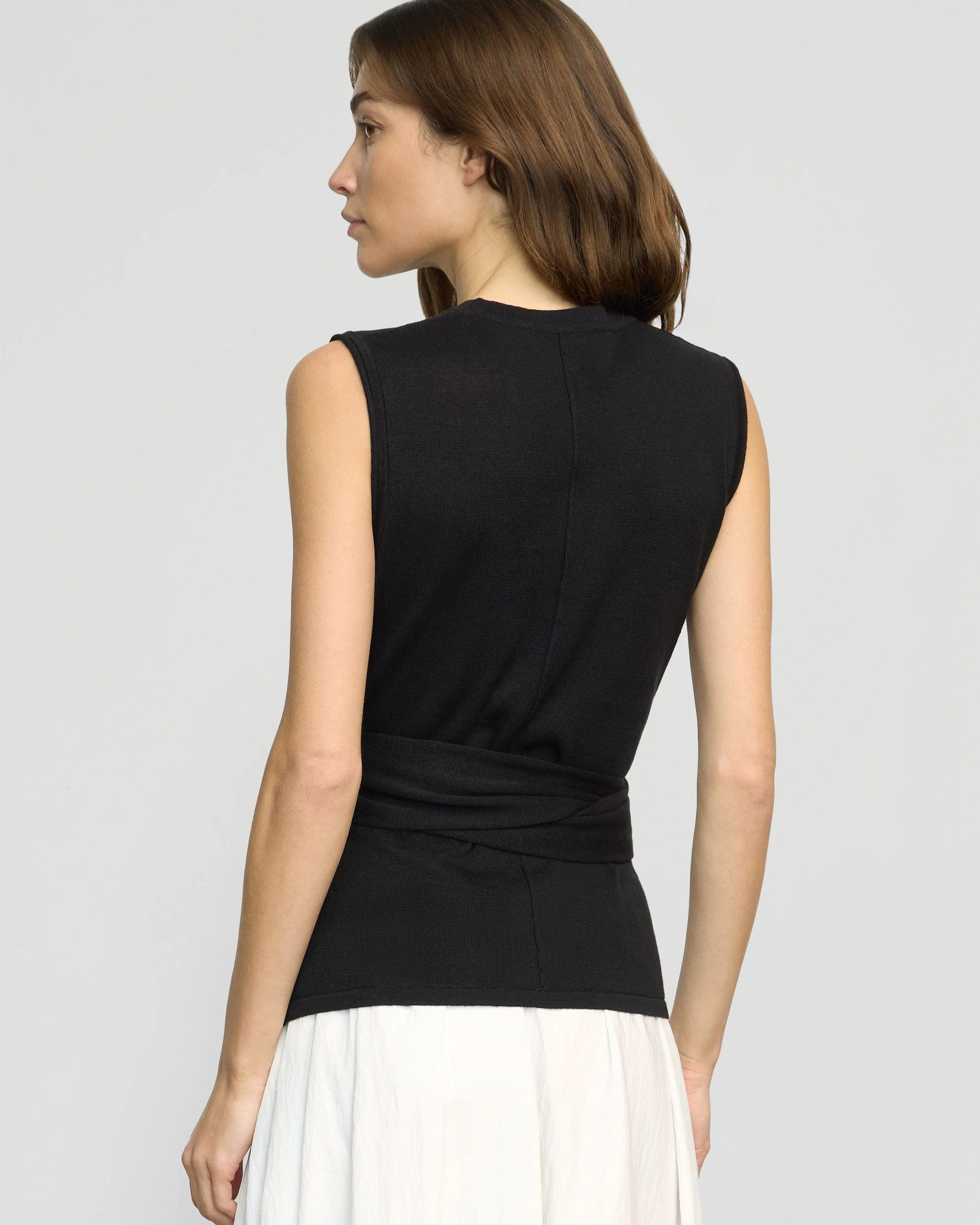 Rois Tie-Front Linen-Cotton Top