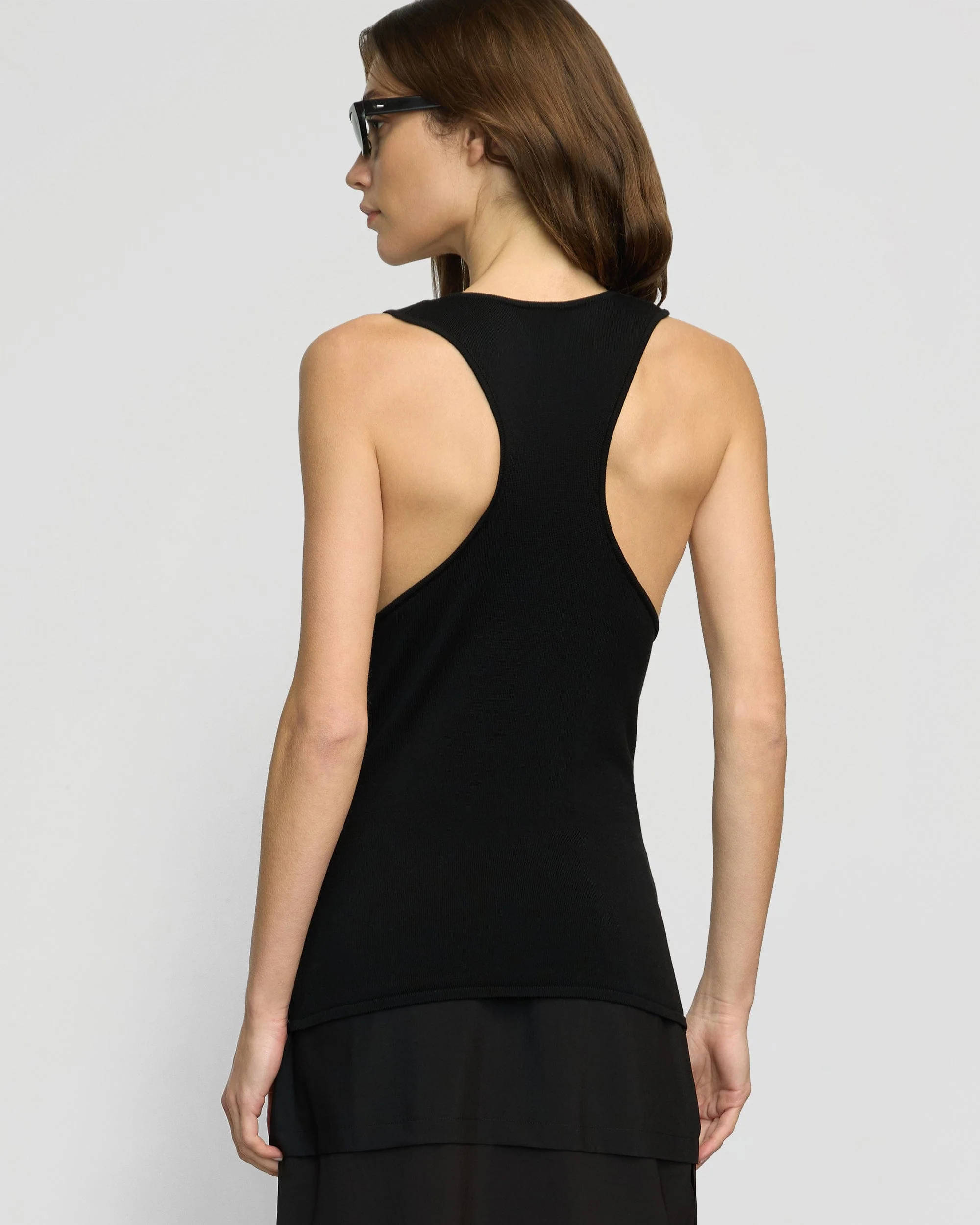 Valerie Cowl-Neck Racerback Knit Top
