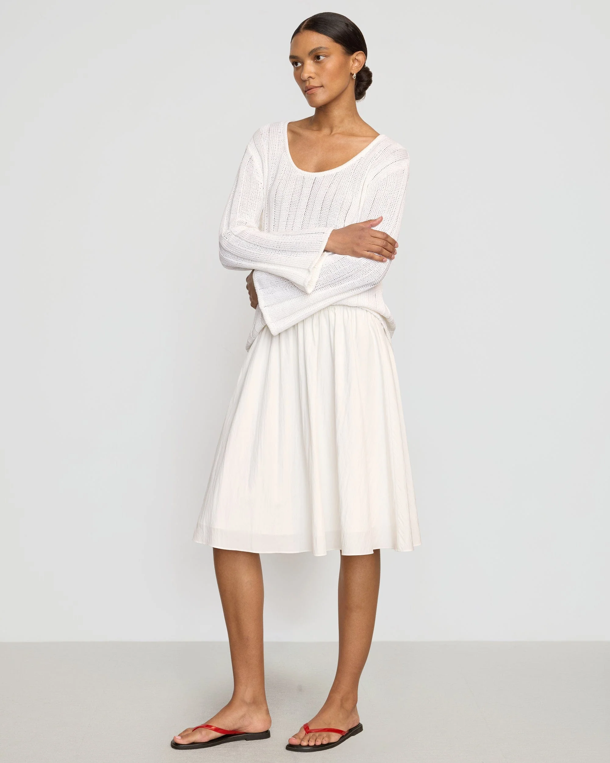 Leah Ribbed Scoop-Neck Sweater