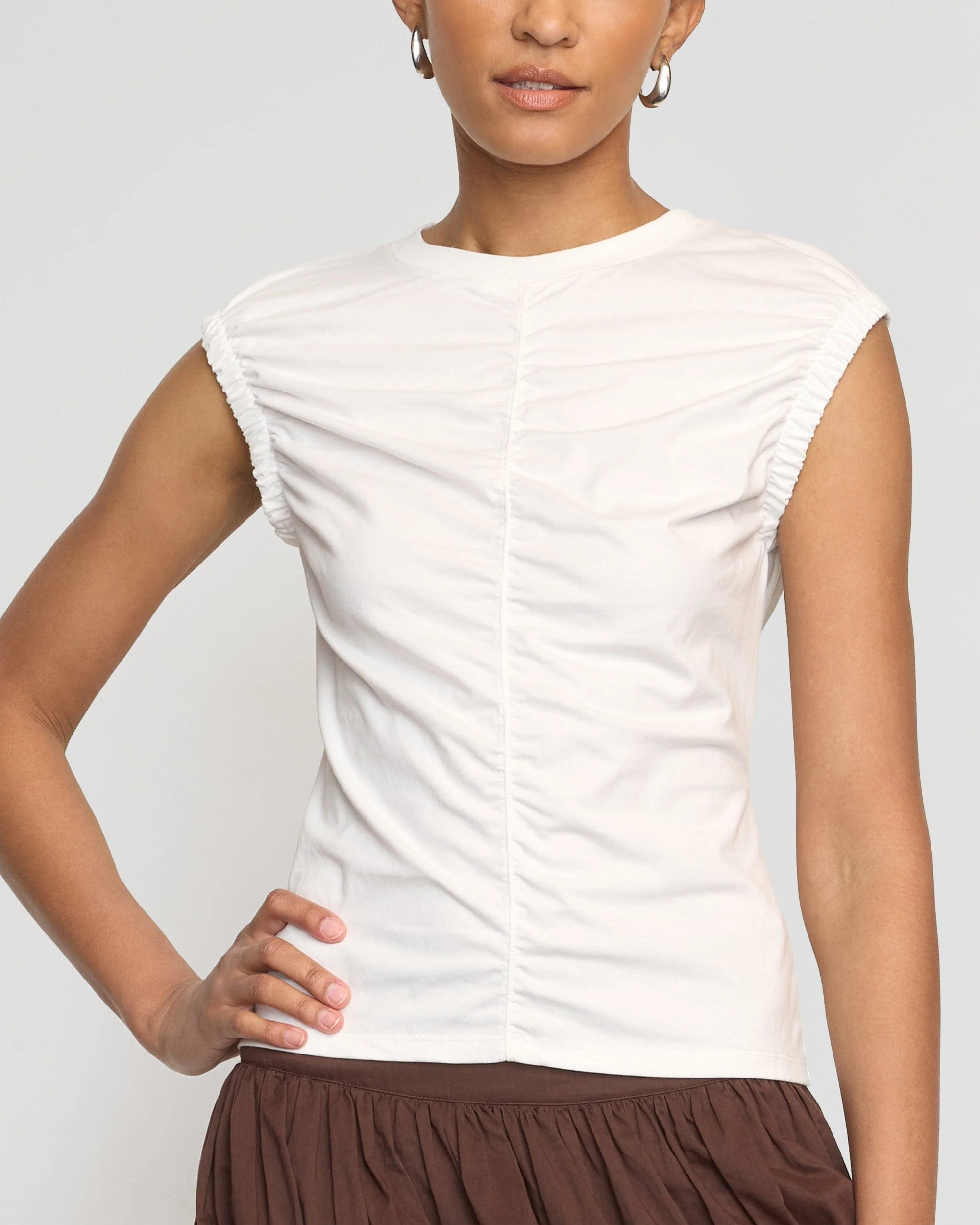 Lior Elasticated Cap-Sleeve Tank