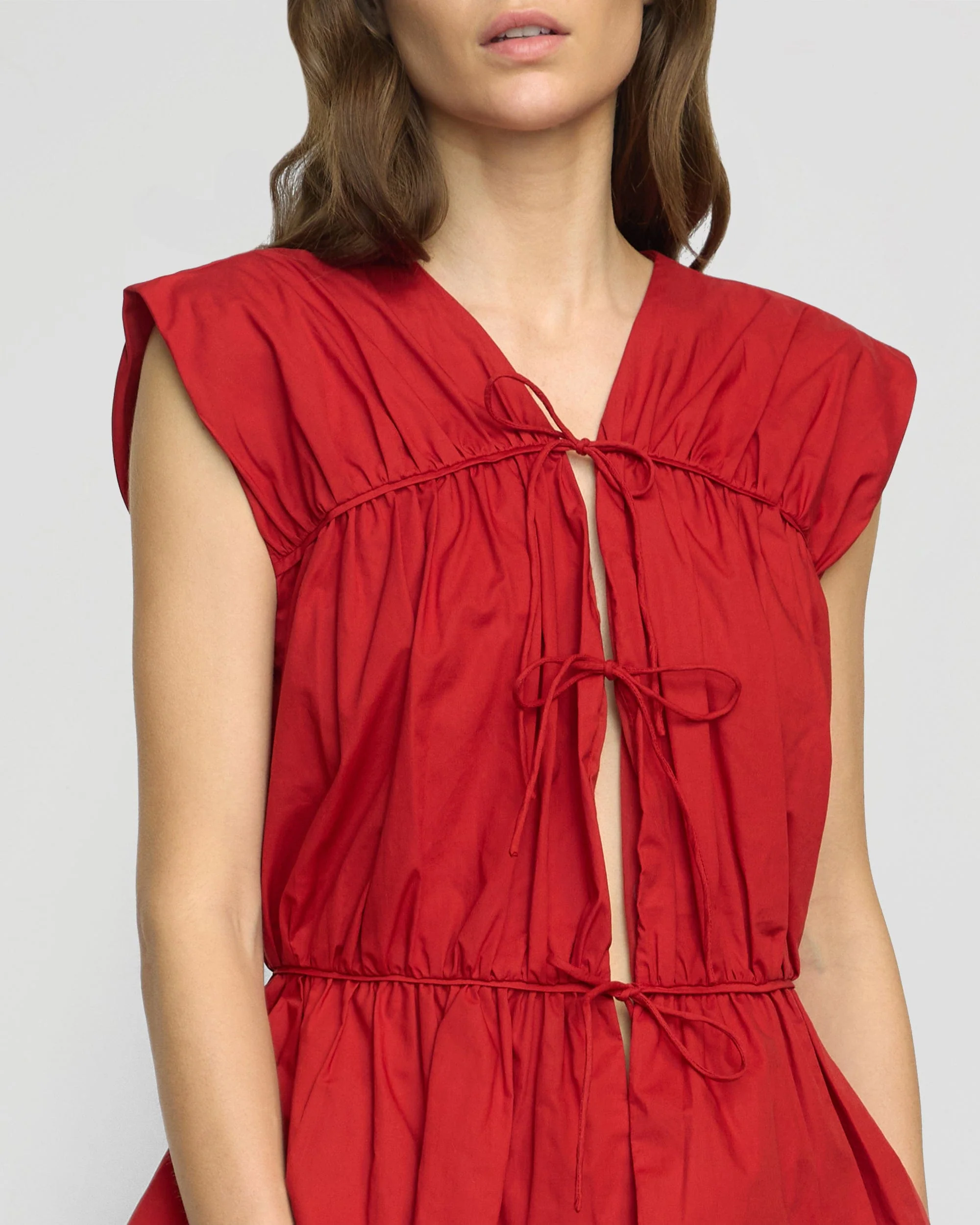 Neha Tie-Front Organic Cotton Blouse