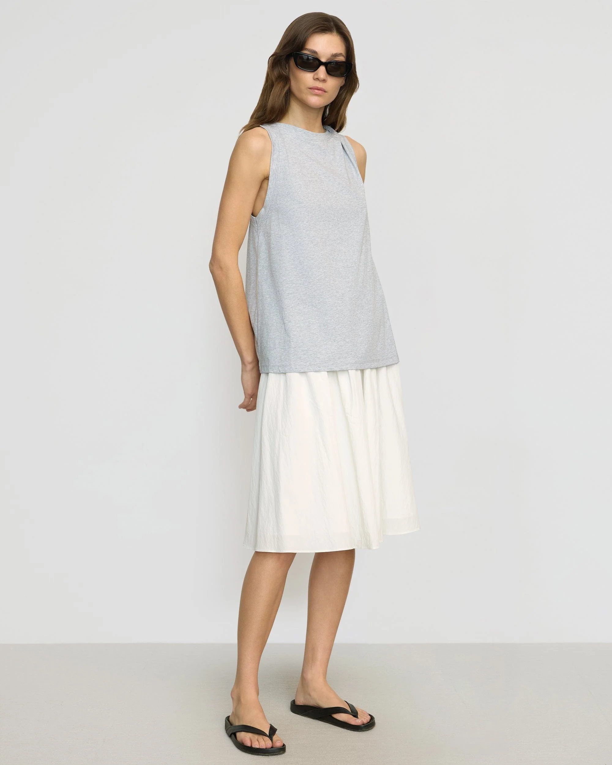 Catrina Twist-Shoulder Sleeveless Tee