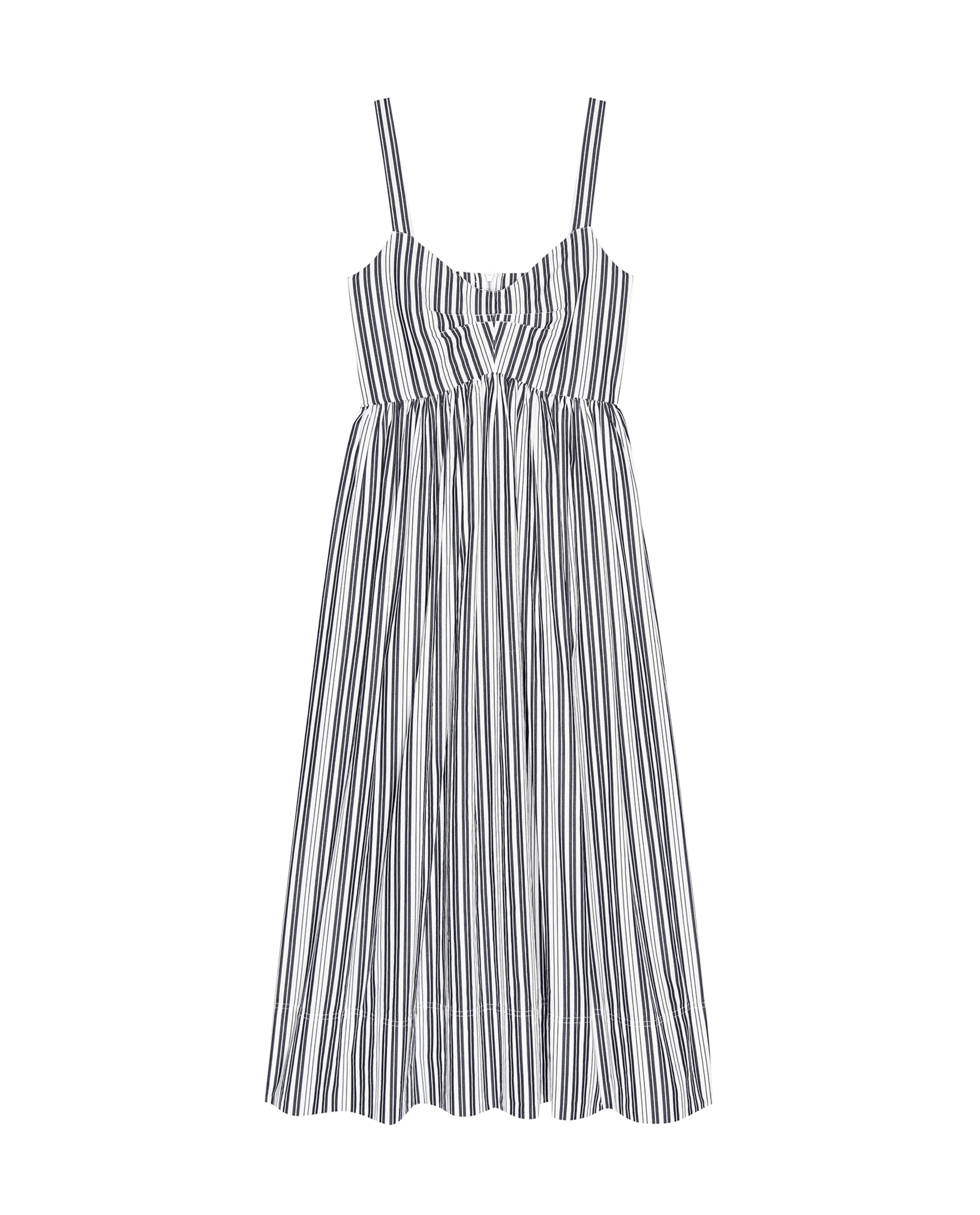 The Reyes Dress. -- Parchment Stripe