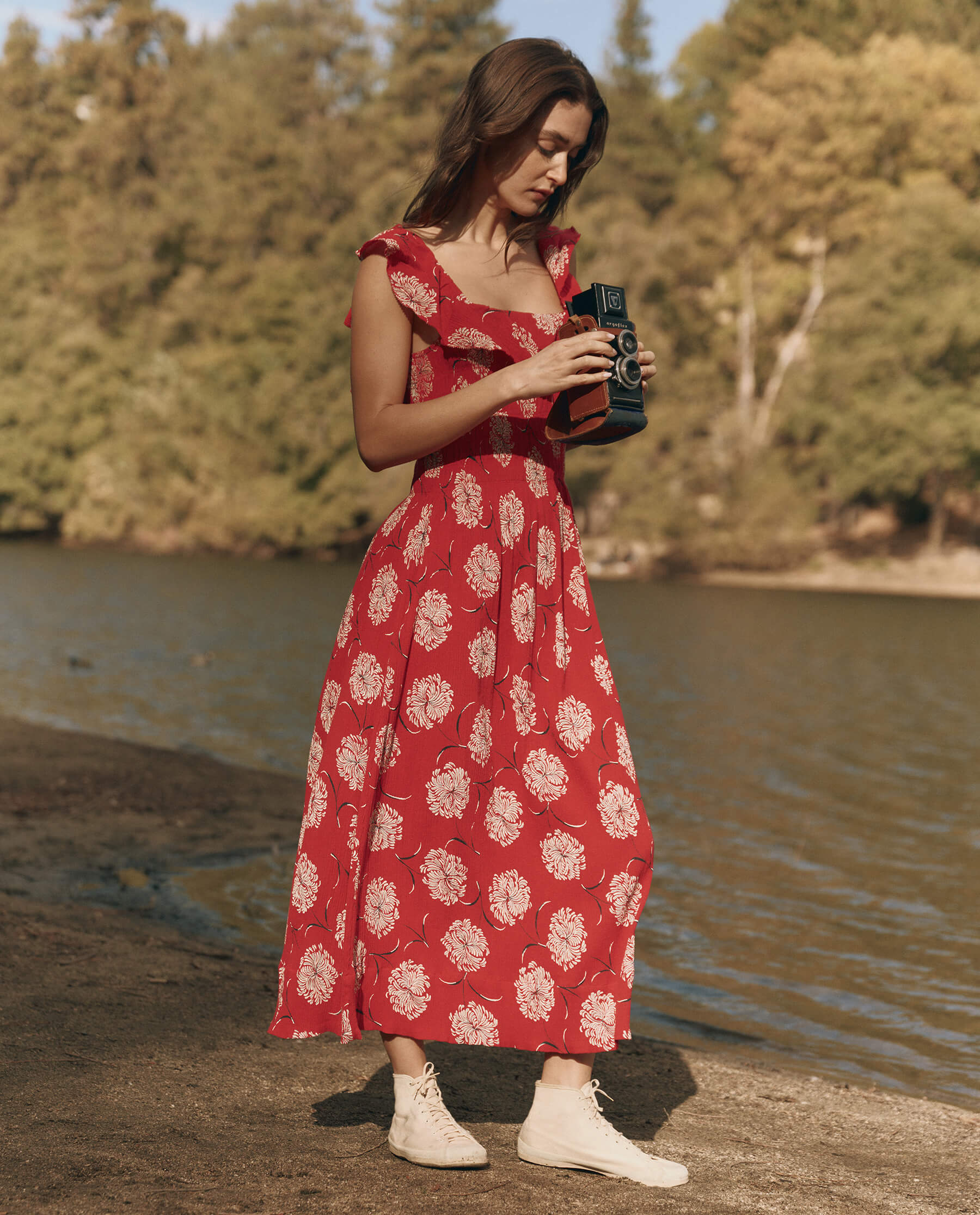 The Havana Dress. -- True Red Dancing Floral