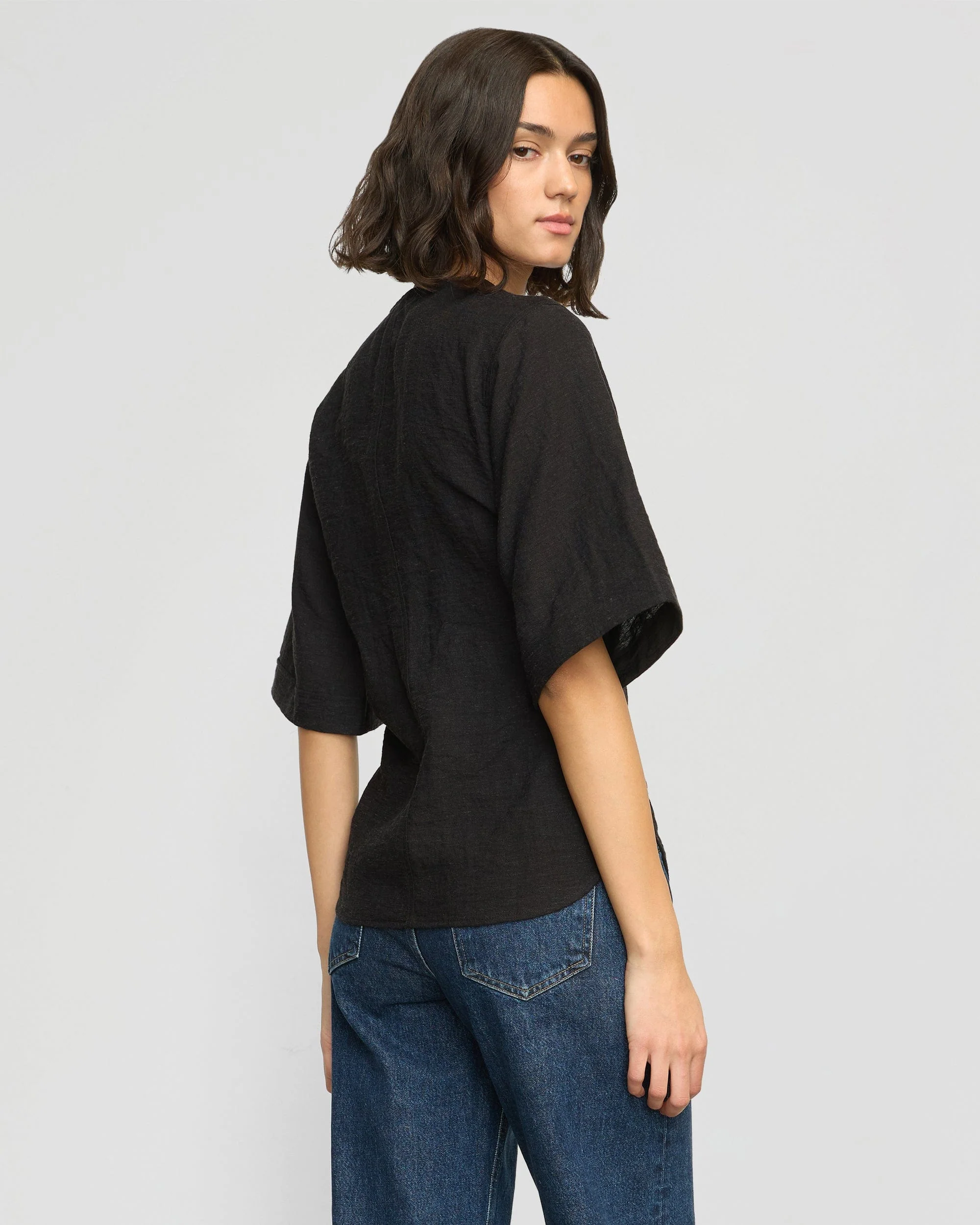 Katniss Pocket Tulip-Hem Blouse