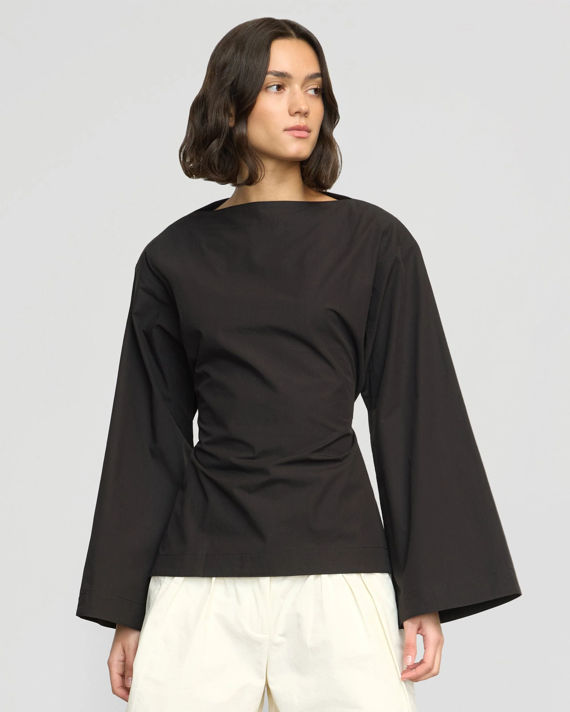 Iliana Sculpted Flare-Sleeve Blouse