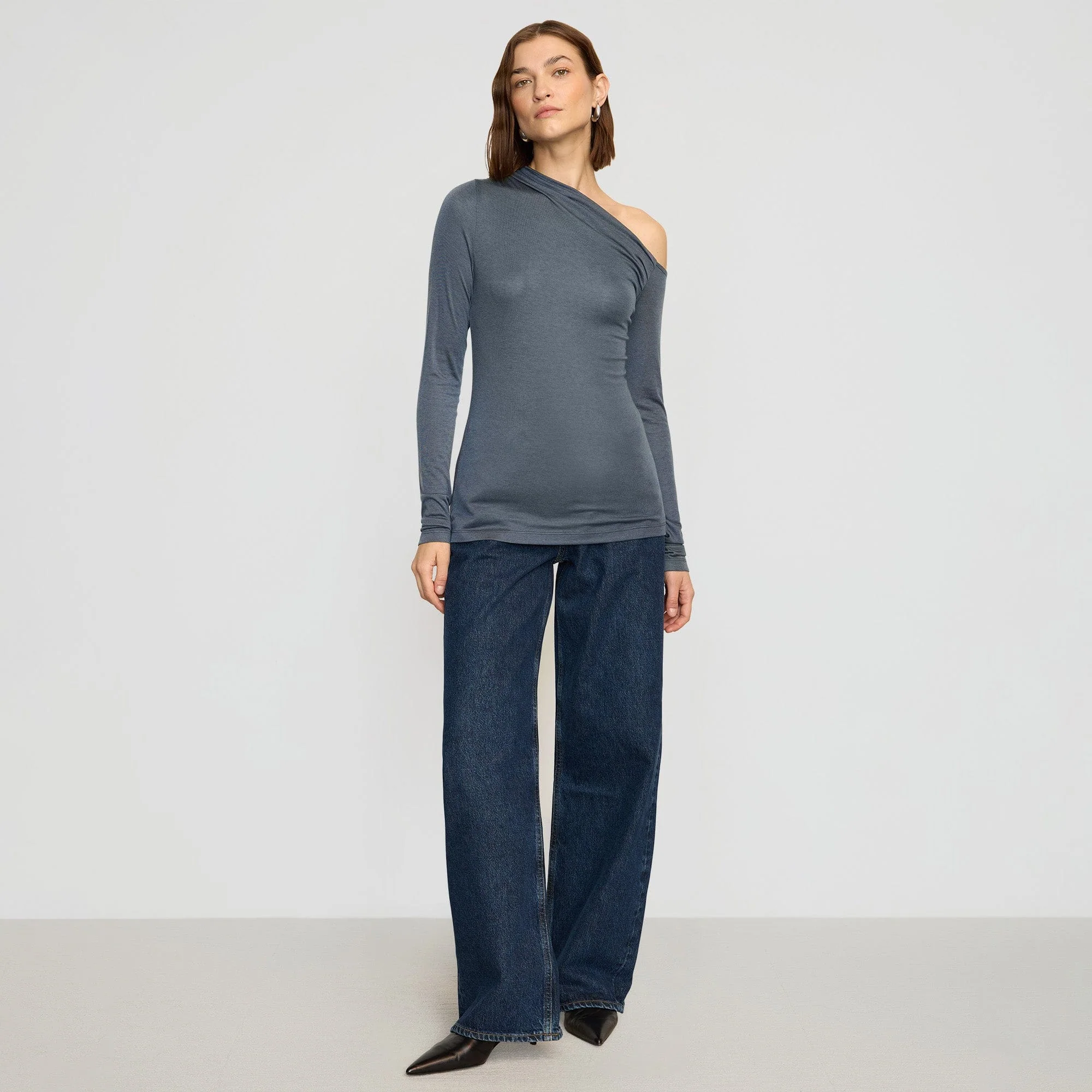Ayra Tencel-Wool Off-Shoulder Tee