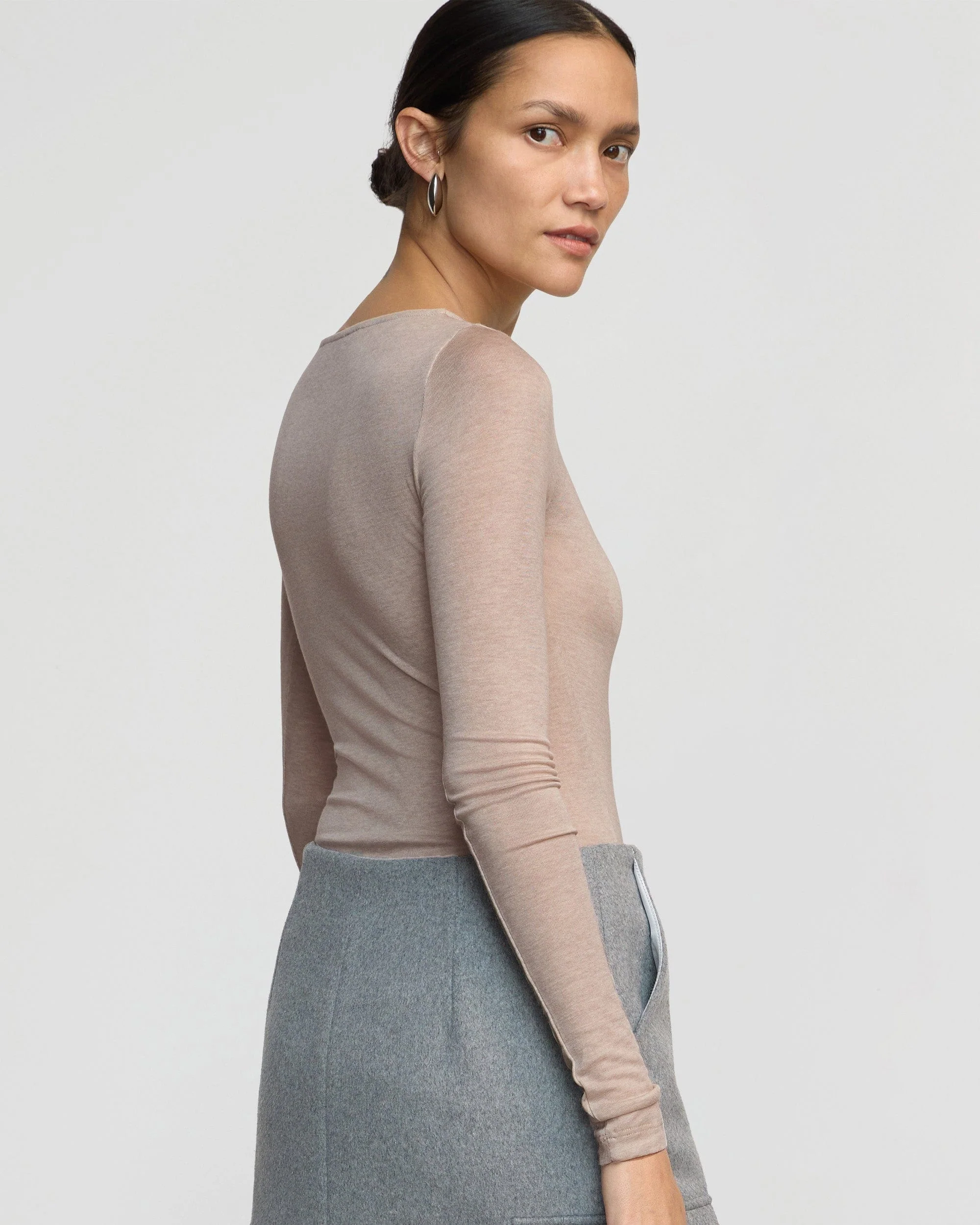 Lana Tencel-Wool Semi-Sheer Tee