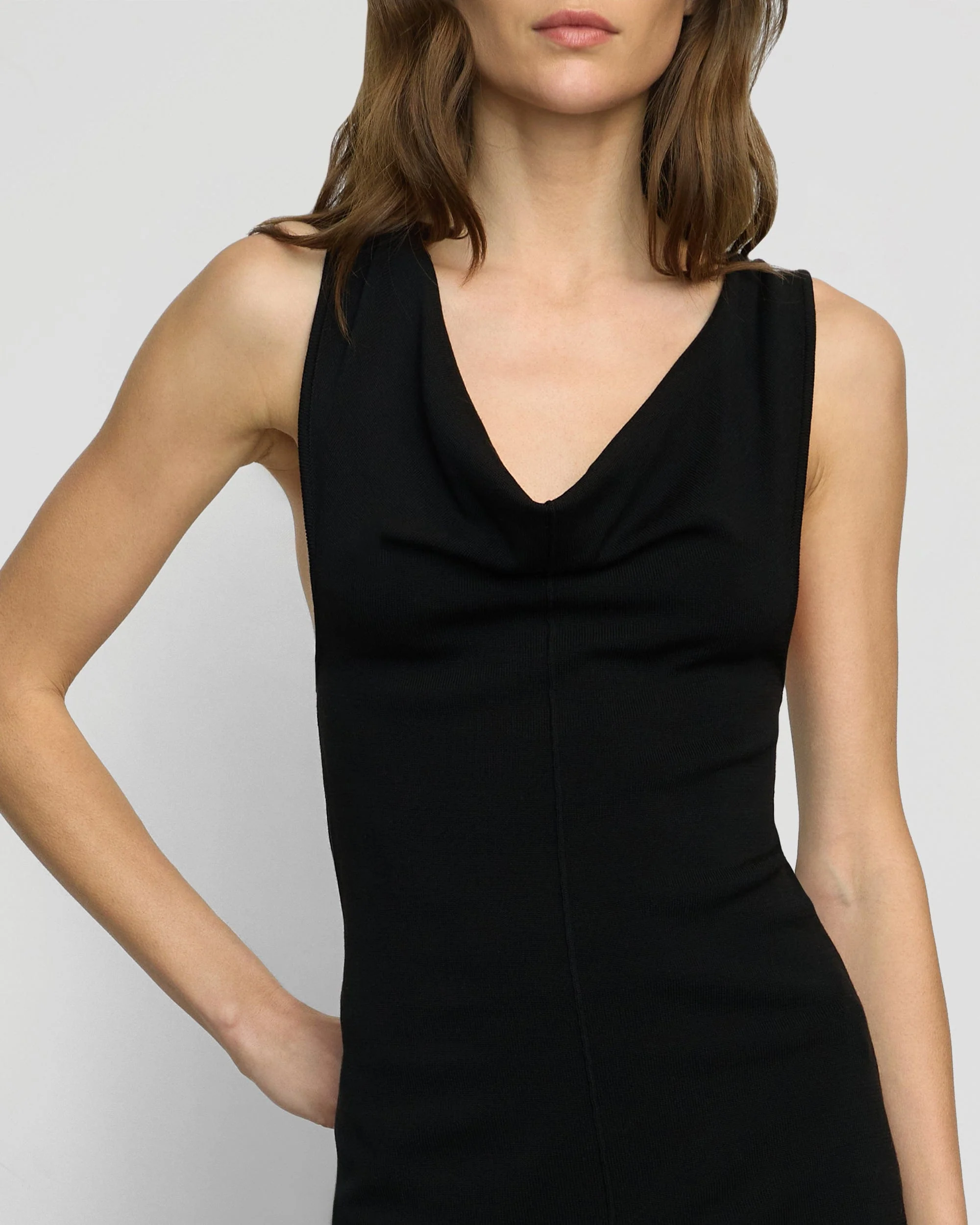 Valerie Cowl-Neck Racerback Knit Top