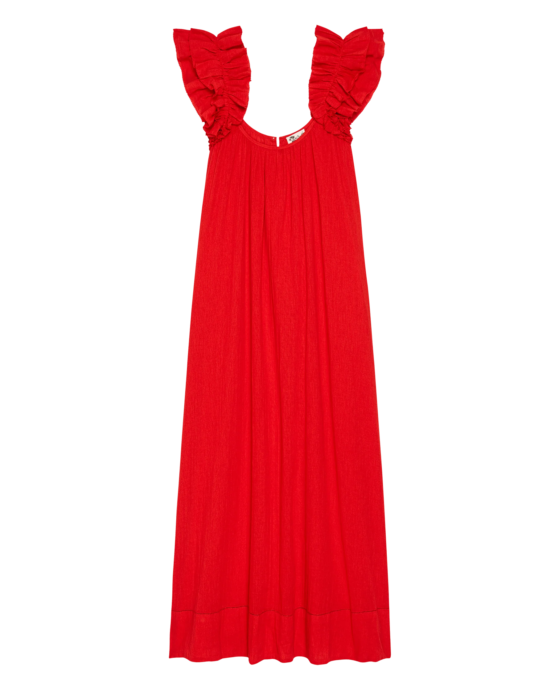 The Ruffle Coverup. -- Hot Red