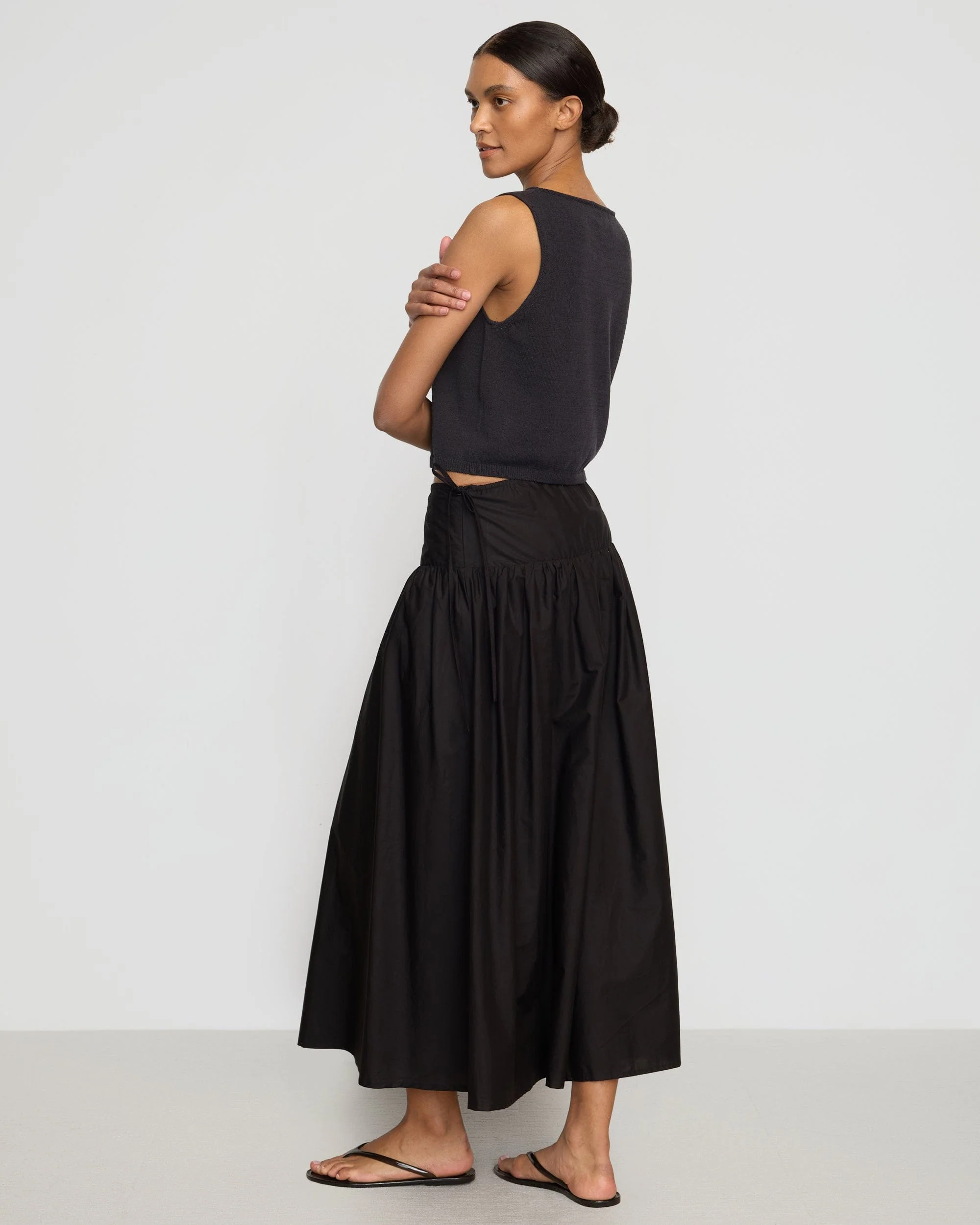 Elith Cotton-Linen Button Knit Vest