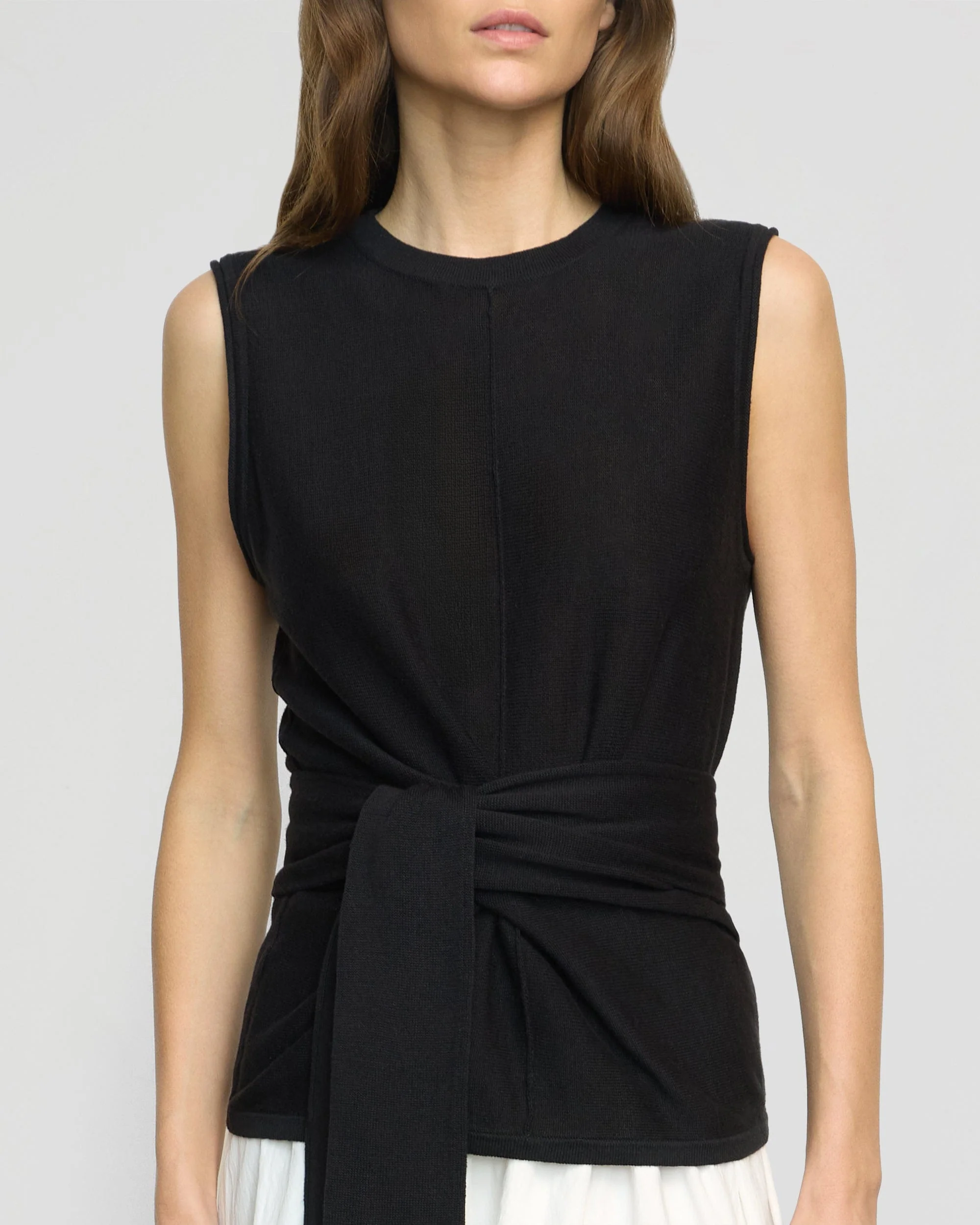 Rois Tie-Front Linen-Cotton Top