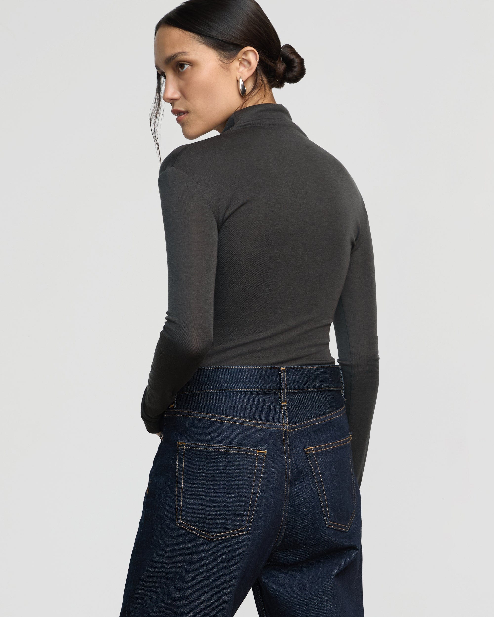 Aubree Front-Twist Tencel-Wool Tee