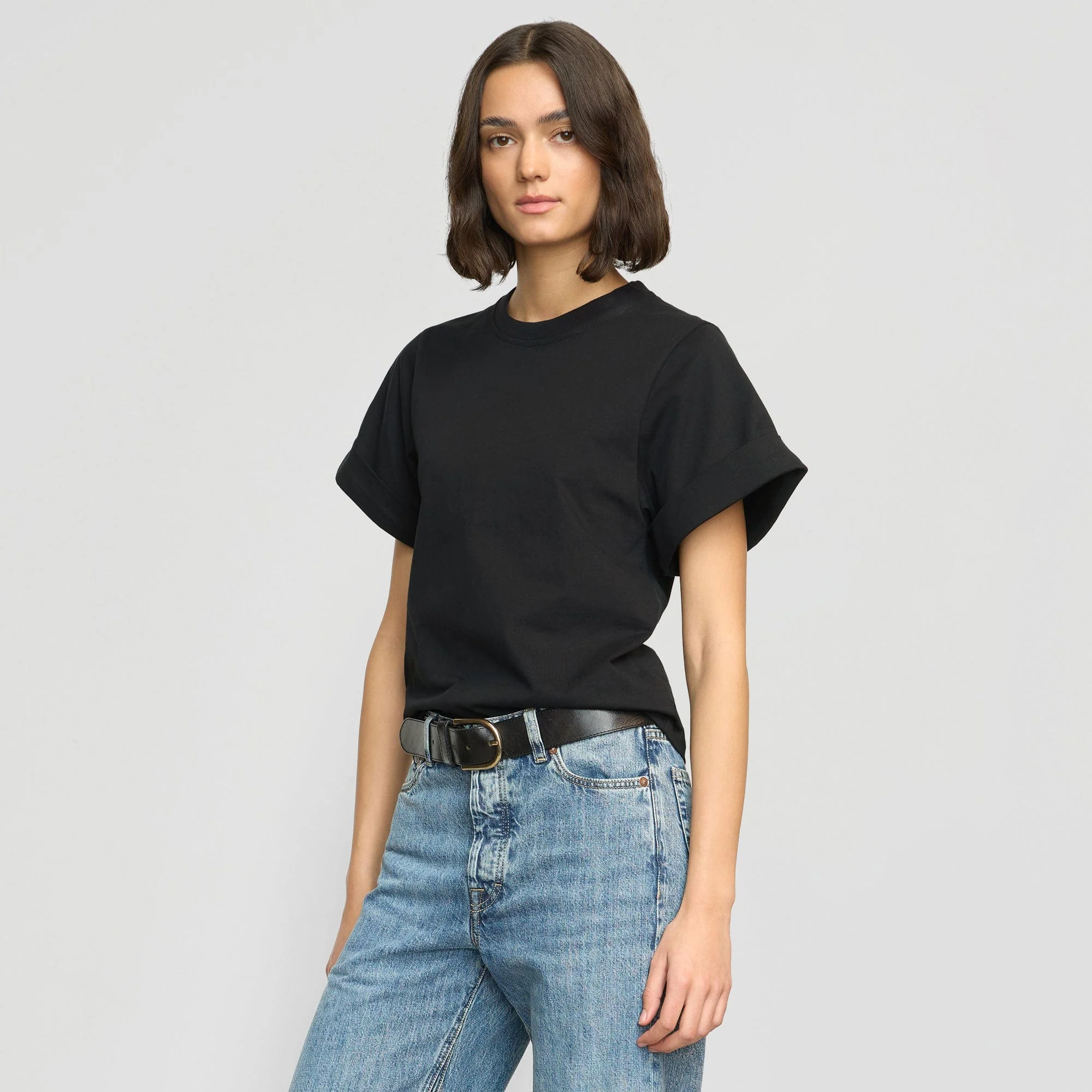 Terri Organic Cotton Structured-Cuff Tee