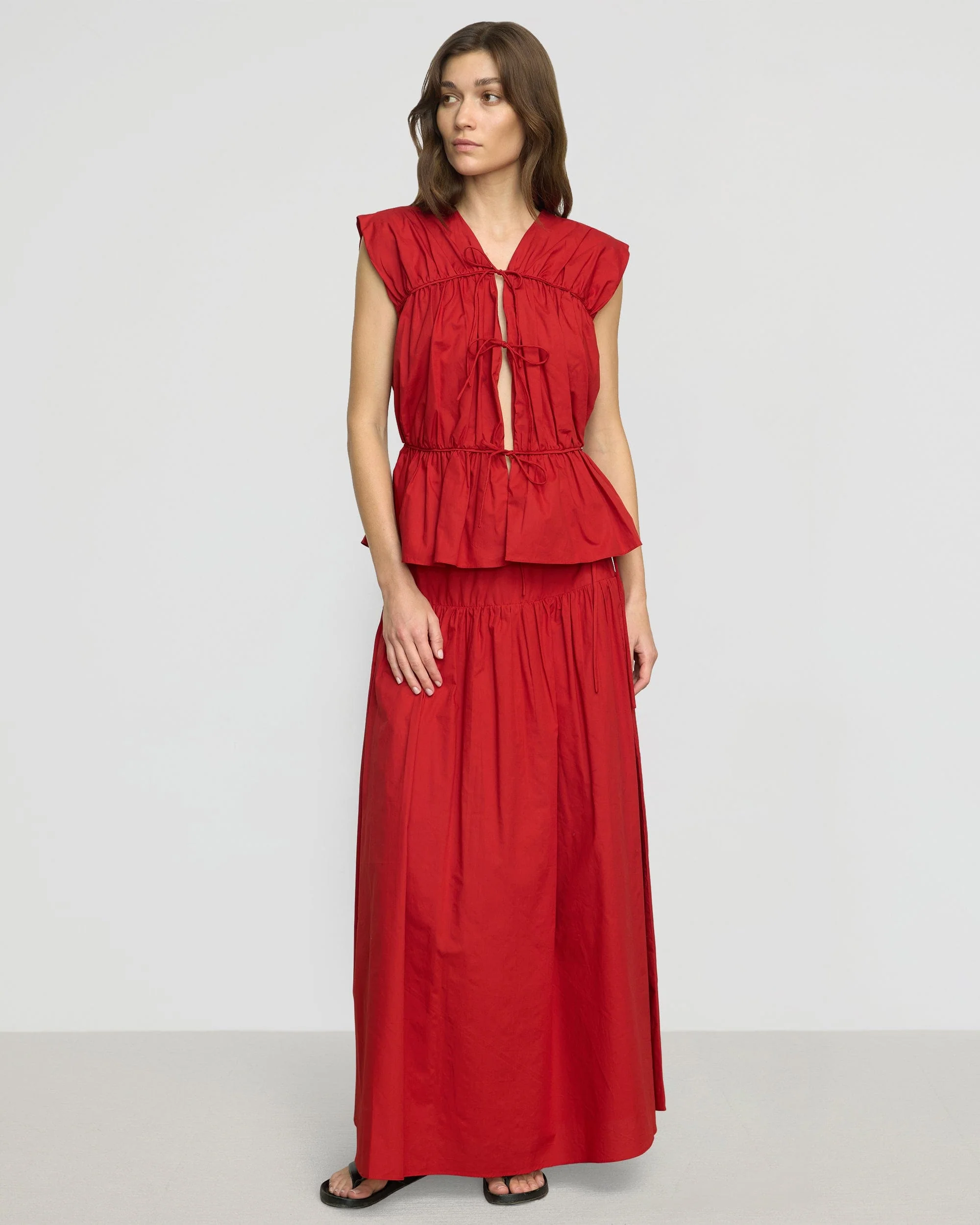 Neha Tie-Front Organic Cotton Blouse