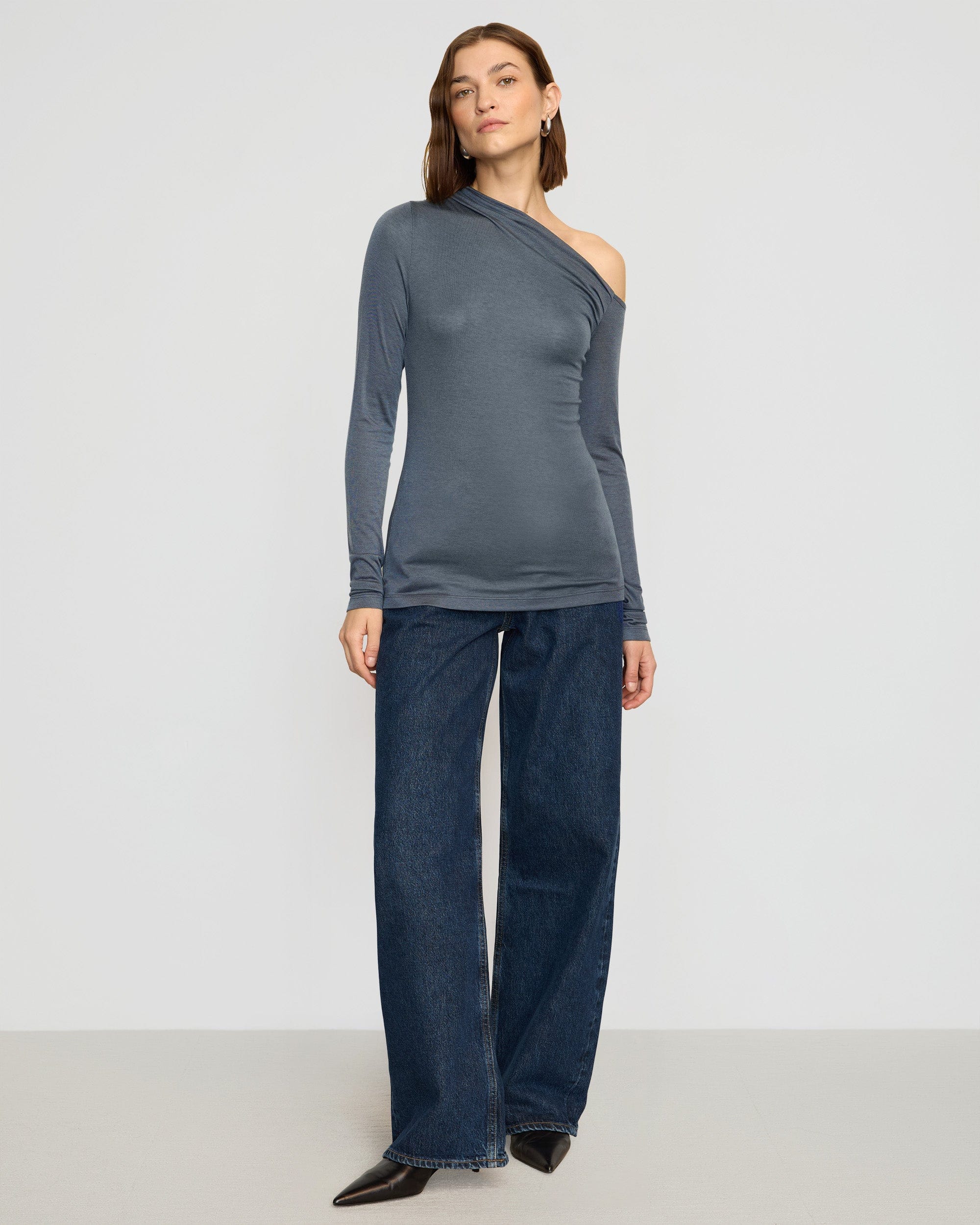 Ayra Tencel-Wool Off-Shoulder Tee