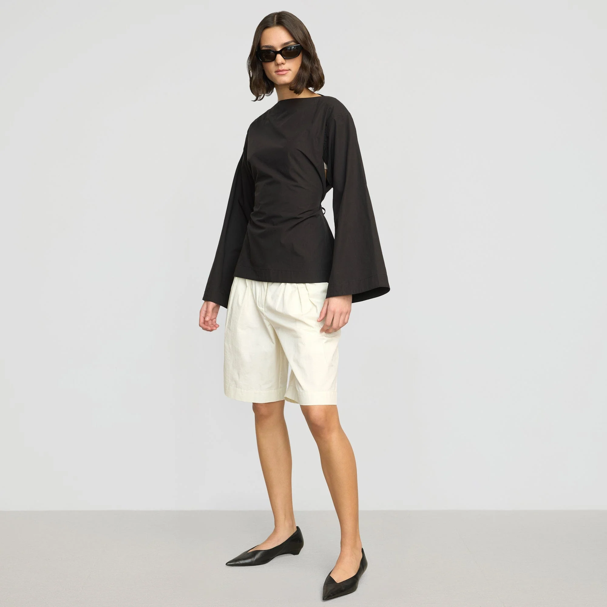 Iliana Sculpted Flare-Sleeve Blouse