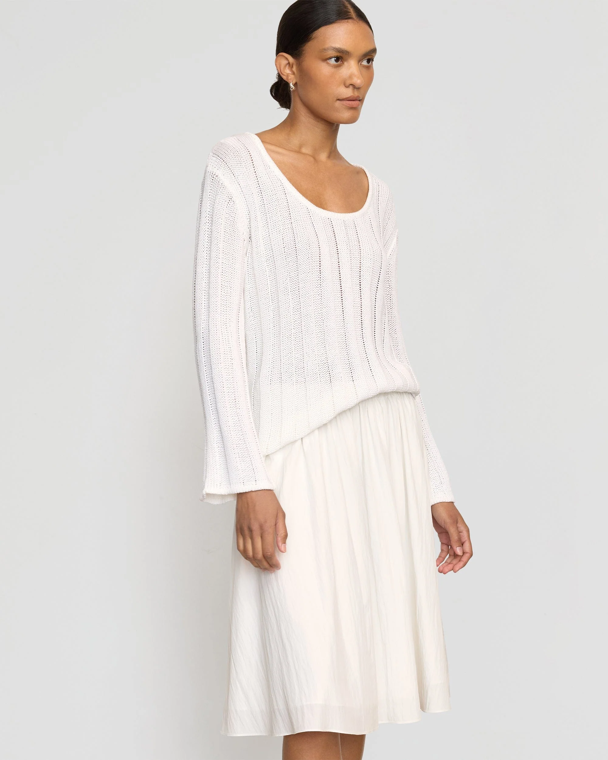 Leah Ribbed Scoop-Neck Sweater