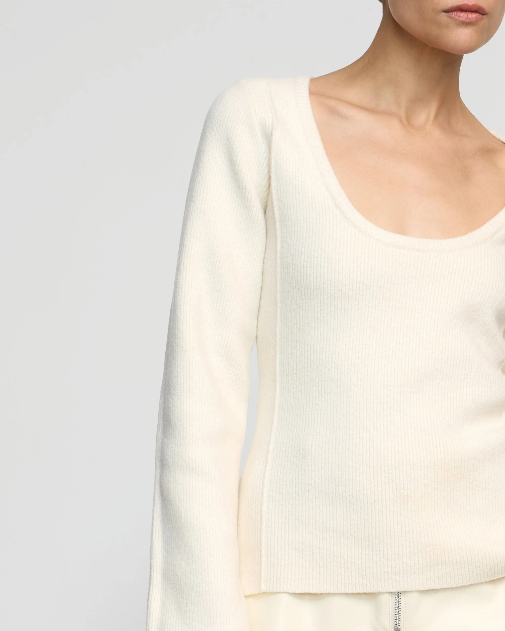 Camilla Seam-Detail Scoop-Neck Sweater