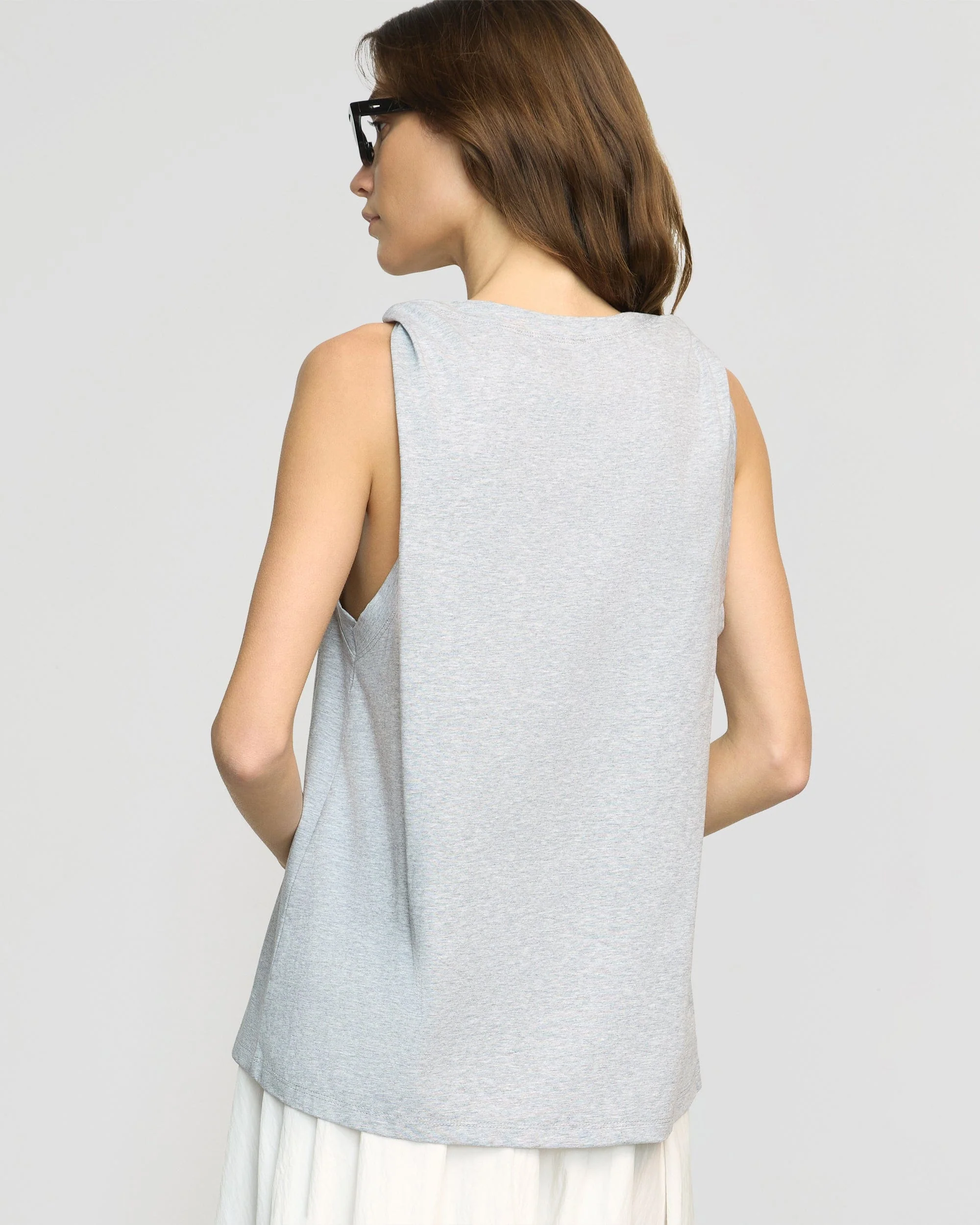 Catrina Twist-Shoulder Sleeveless Tee