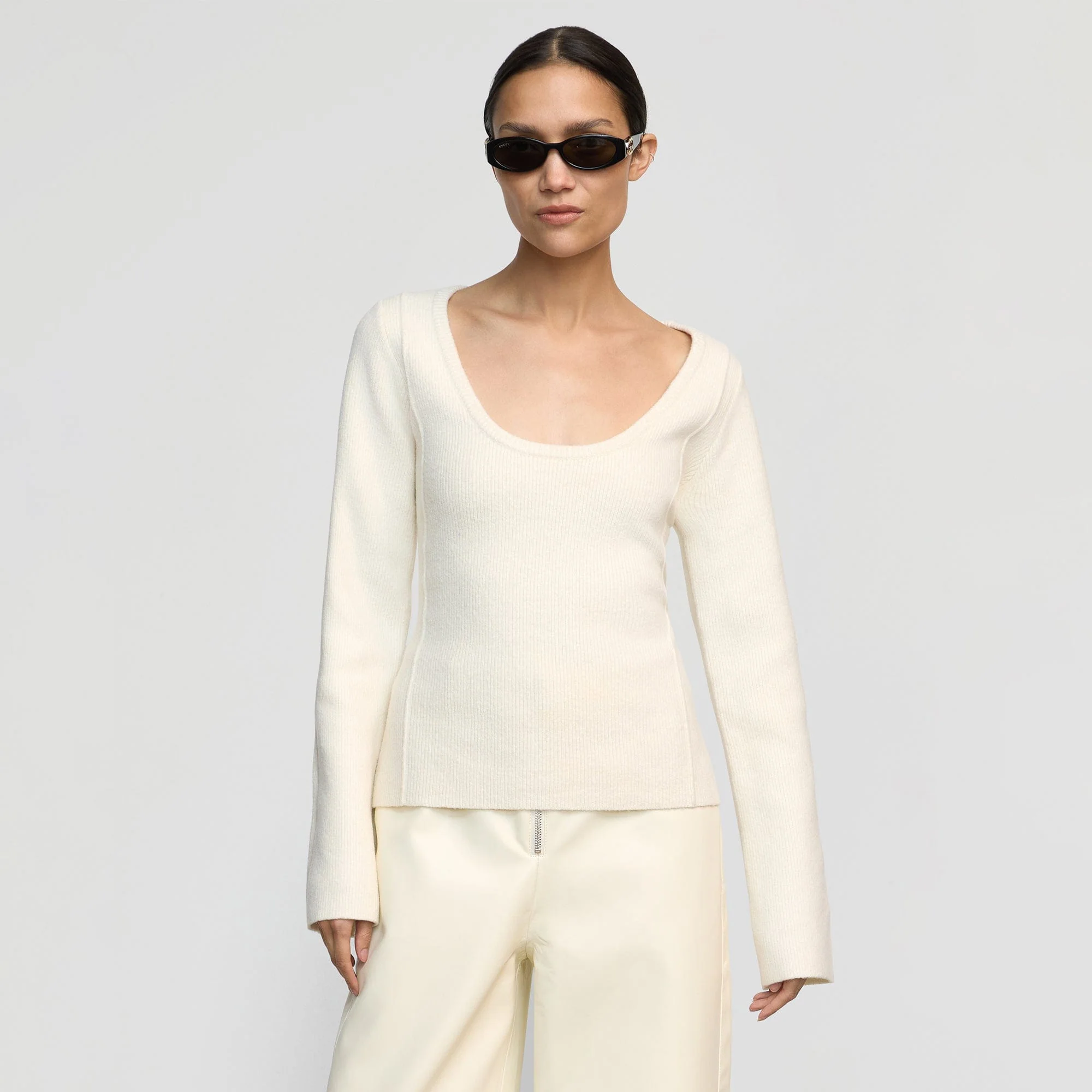 Camilla Seam-Detail Scoop-Neck Sweater