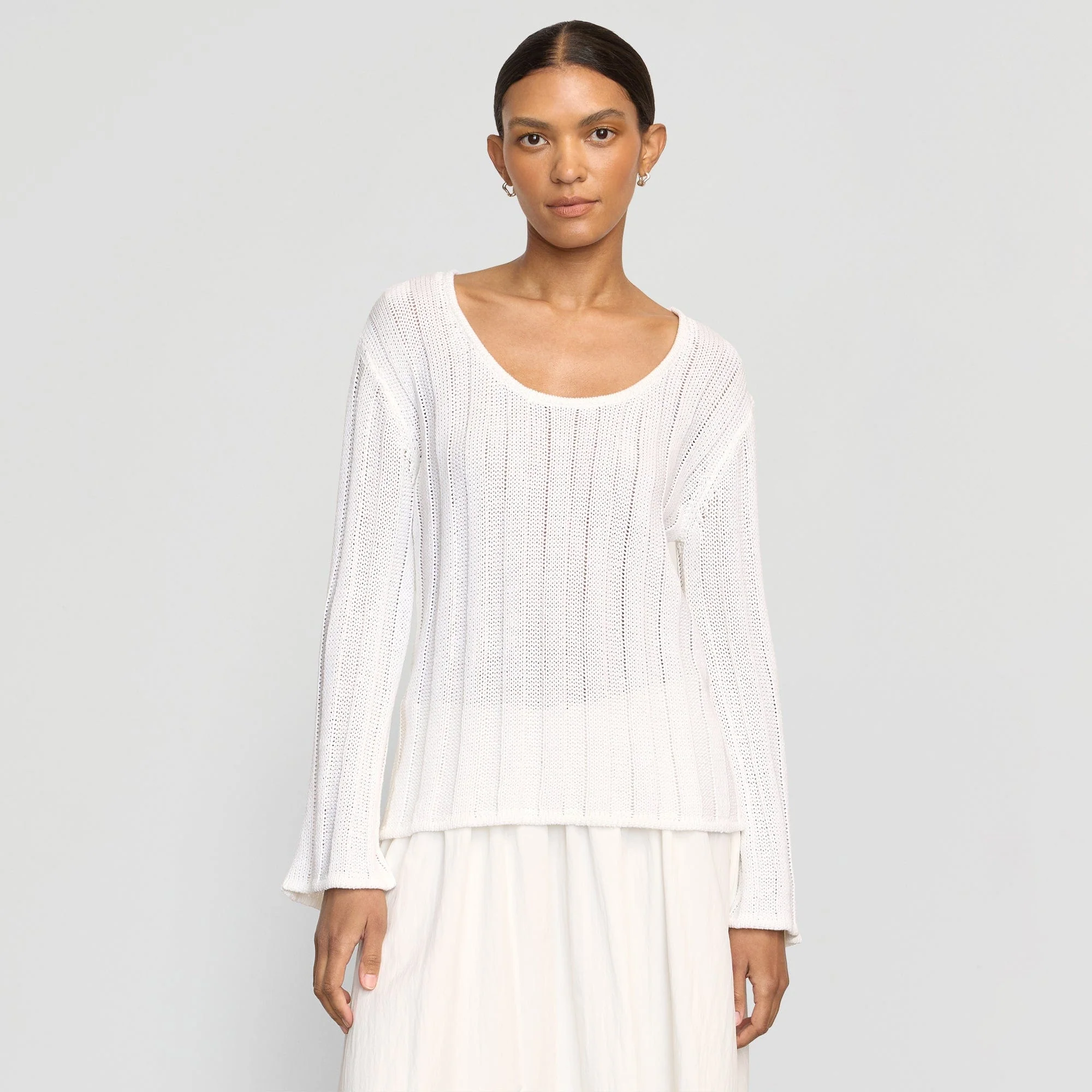 Leah Ribbed Scoop-Neck Sweater