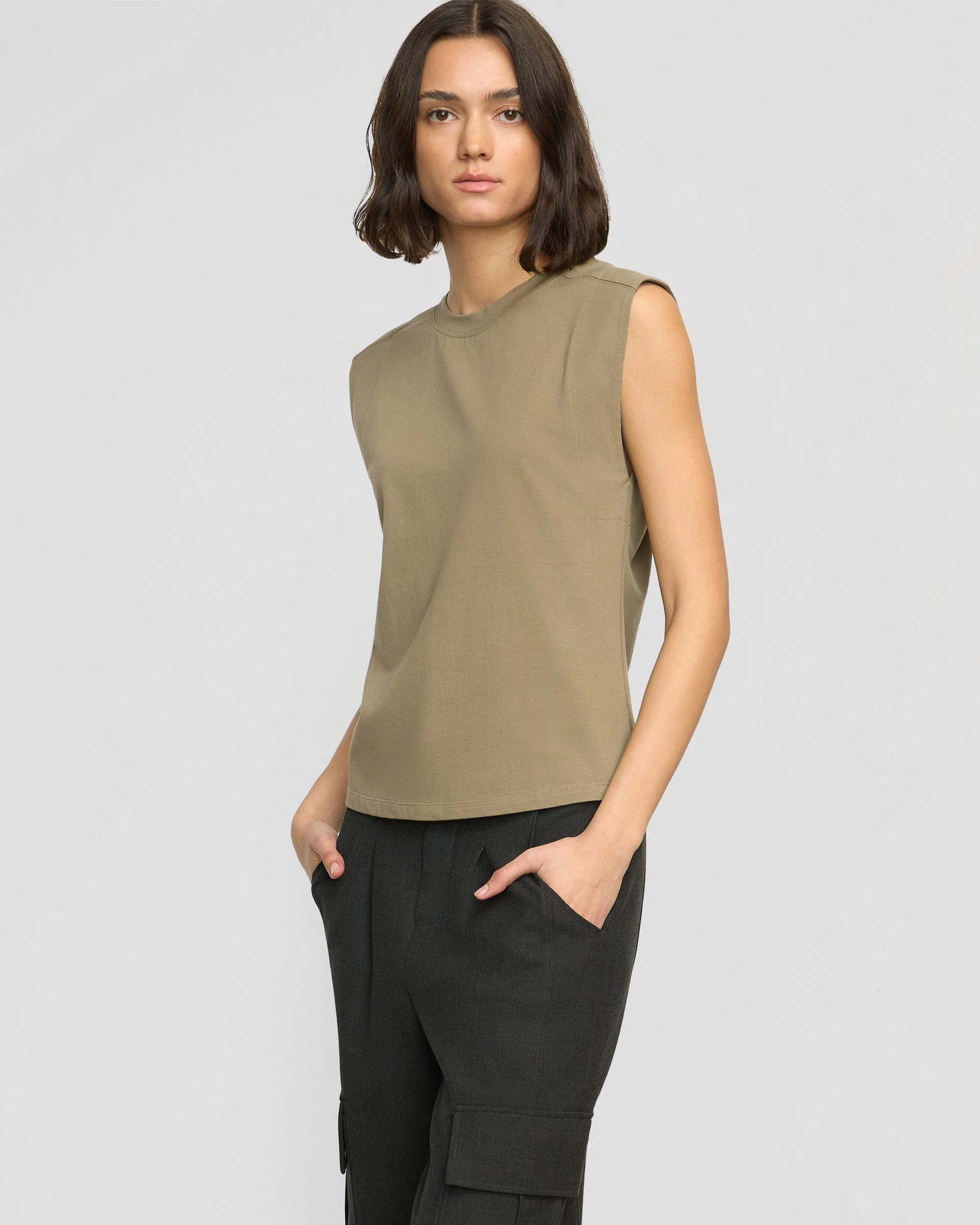 Nana Organic Cotton Structured-Shoulder Tee